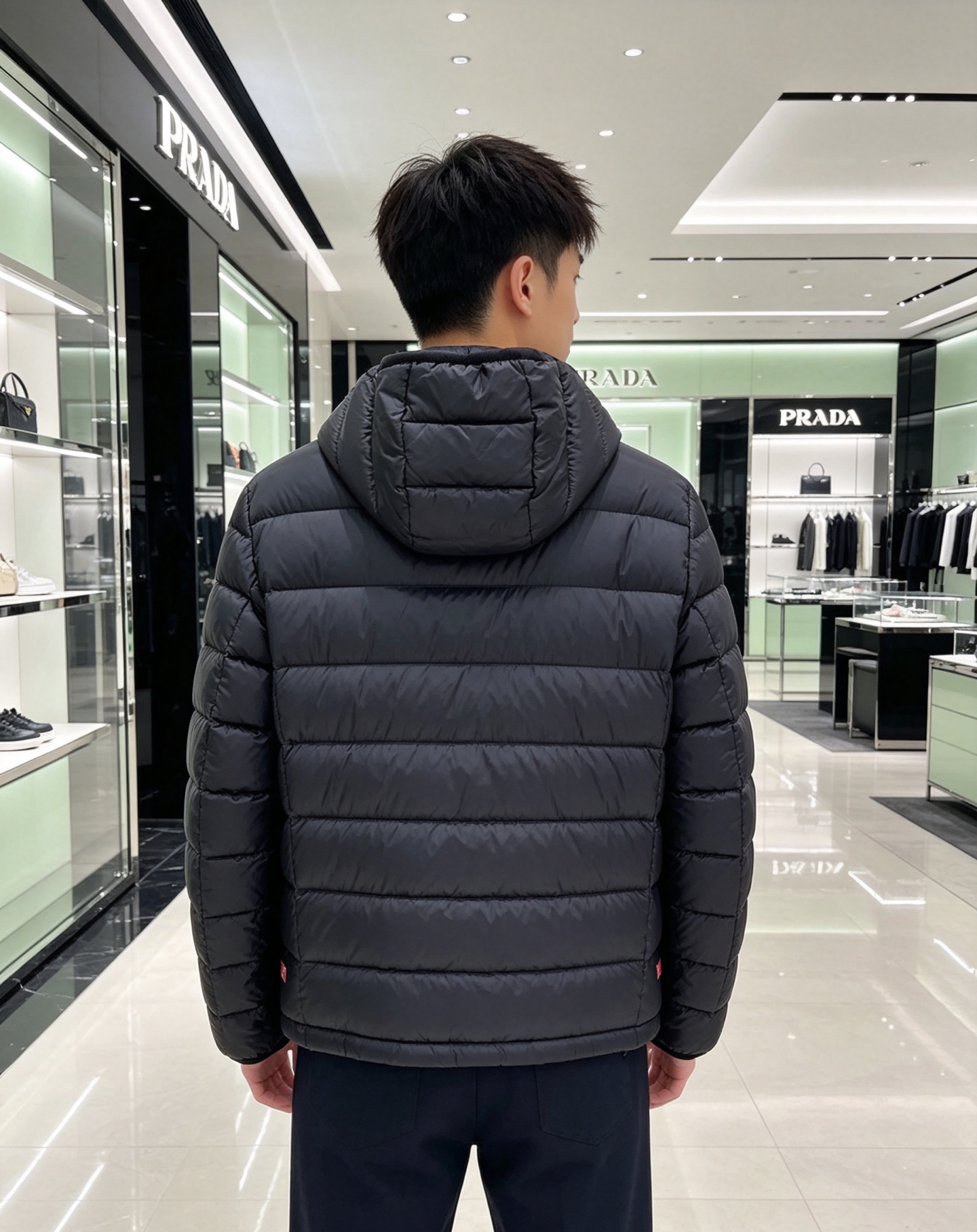 Prada 普拉达 2026秋冬新款三角标连帽轻薄羽绒,米白/酒红/藏蓝/黑四色男女同款。 横条分仓充绒,不跑绒不臃肿; Prada 普拉达 2026秋冬新款三角标连帽轻薄羽绒,米白/酒红/藏蓝/黑四色男女同款。 横条分仓充绒,不跑绒不臃肿;