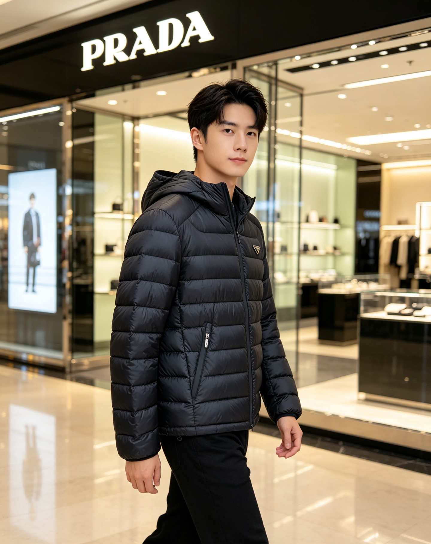 Prada 普拉达 2026秋冬新款三角标连帽轻薄羽绒,米白/酒红/藏蓝/黑四色男女同款。 横条分仓充绒,不跑绒不臃肿; Prada 普拉达 2026秋冬新款三角标连帽轻薄羽绒,米白/酒红/藏蓝/黑四色男女同款。 横条分仓充绒,不跑绒不臃肿;