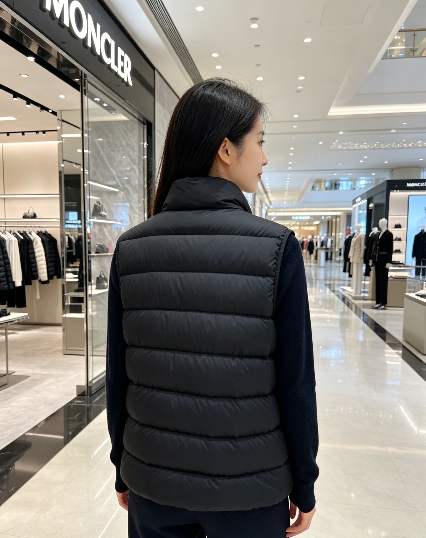 Moncler 蒙口 2026秋冬立领轻薄羽绒马甲,米白/棕/藏蓝三色 男女同款。 横格分仓充绒,轻便不跑绒;胸口经典圆 Moncler 蒙口 2026秋冬立领轻薄羽绒马甲,米白/棕/藏蓝三色 男女同款。 横格分仓充绒,轻便不跑绒;胸口经典圆