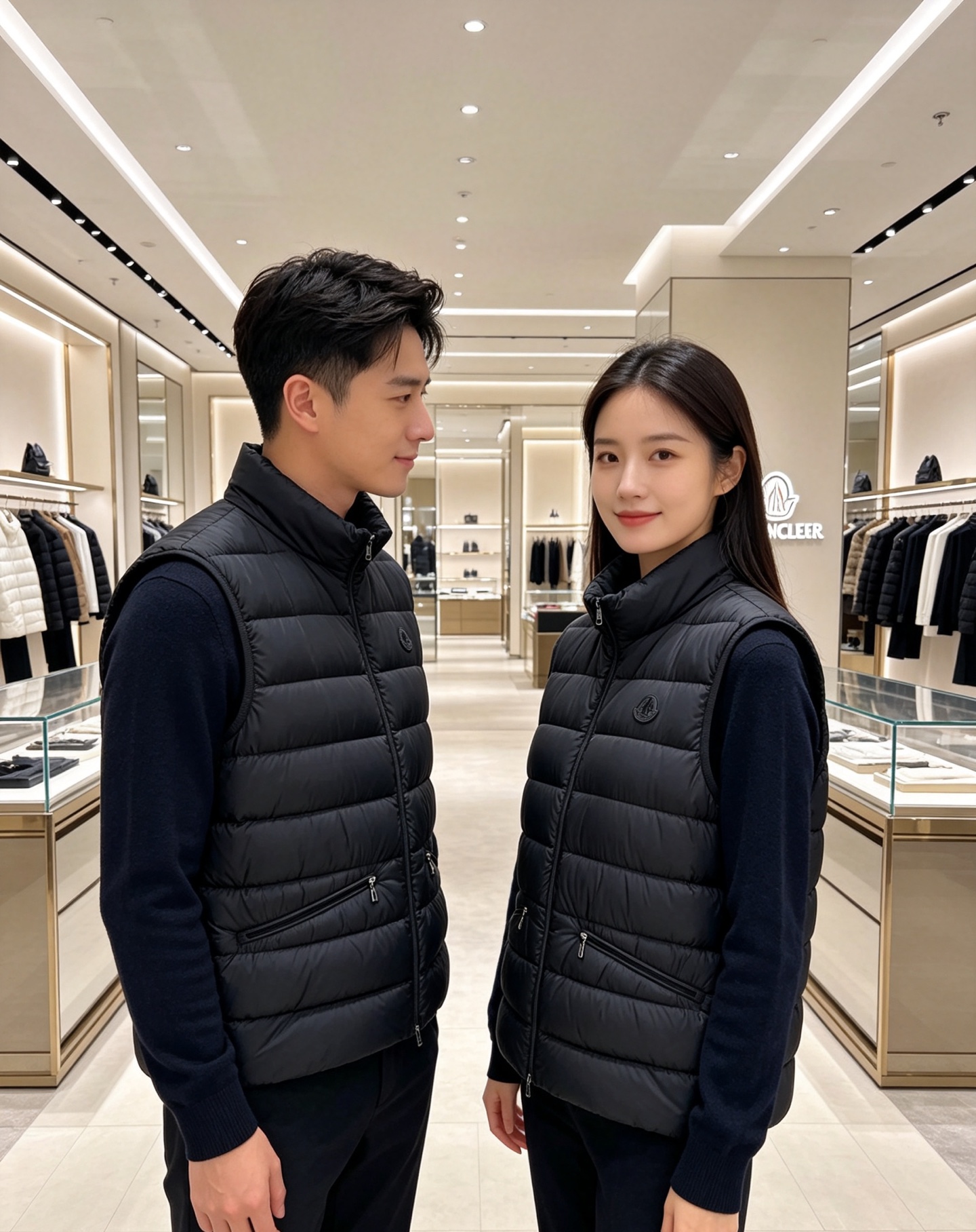 Moncler 蒙口 2026秋冬立领轻薄羽绒马甲,米白/棕/藏蓝三色 男女同款。 横格分仓充绒,轻便不跑绒;胸口经典圆 Moncler 蒙口 2026秋冬立领轻薄羽绒马甲,米白/棕/藏蓝三色 男女同款。 横格分仓充绒,轻便不跑绒;胸口经典圆