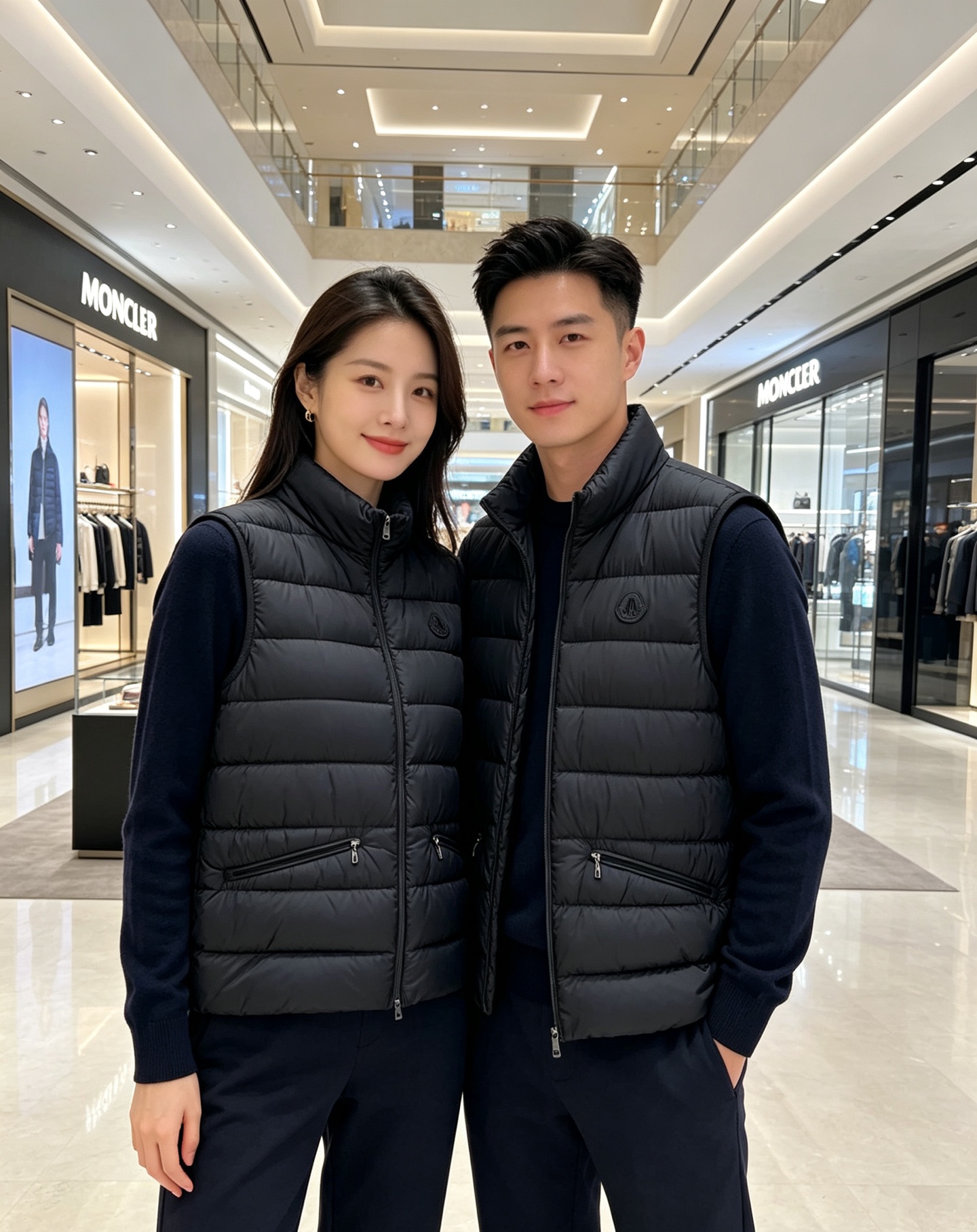 Moncler 蒙口 2026秋冬立领轻薄羽绒马甲,米白/棕/藏蓝三色 男女同款。 横格分仓充绒,轻便不跑绒;胸口经典圆 Moncler 蒙口 2026秋冬立领轻薄羽绒马甲,米白/棕/藏蓝三色 男女同款。 横格分仓充绒,轻便不跑绒;胸口经典圆