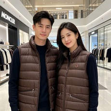 Moncler 蒙口 2026秋冬立领轻薄羽绒马甲,米白/棕/藏蓝三色 男女同款。 横格分仓充绒,轻便不跑绒;胸口经典圆 Moncler 蒙口 2026秋冬立领轻薄羽绒马甲,米白/棕/藏蓝三色 男女同款。 横格分仓充绒,轻便不跑绒;胸口经典圆
