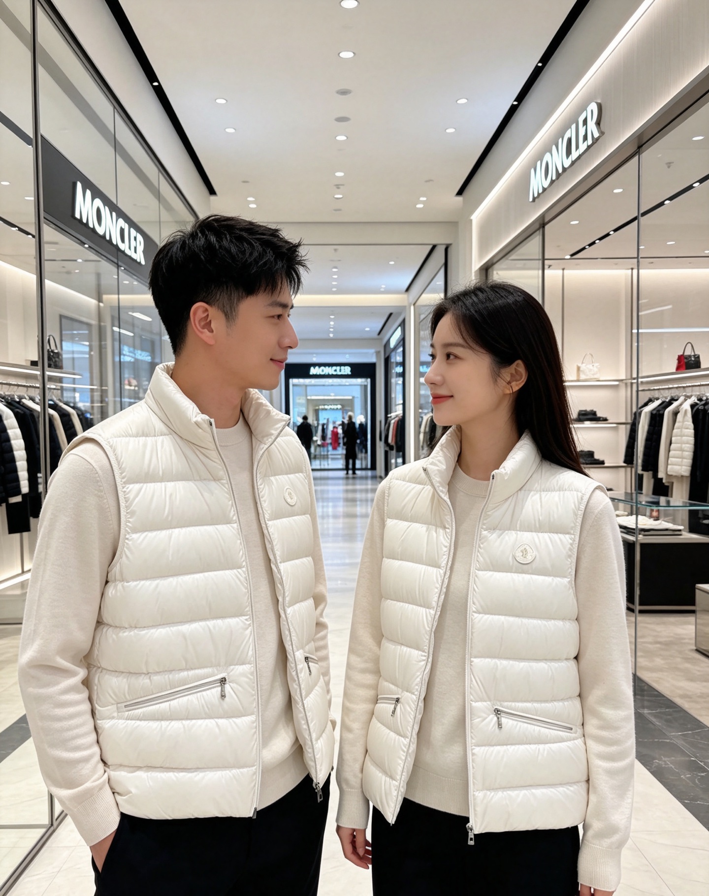 Moncler 蒙口 2026秋冬立领轻薄羽绒马甲,米白/棕/藏蓝三色 男女同款。 横格分仓充绒,轻便不跑绒;胸口经典圆 Moncler 蒙口 2026秋冬立领轻薄羽绒马甲,米白/棕/藏蓝三色 男女同款。 横格分仓充绒,轻便不跑绒;胸口经典圆