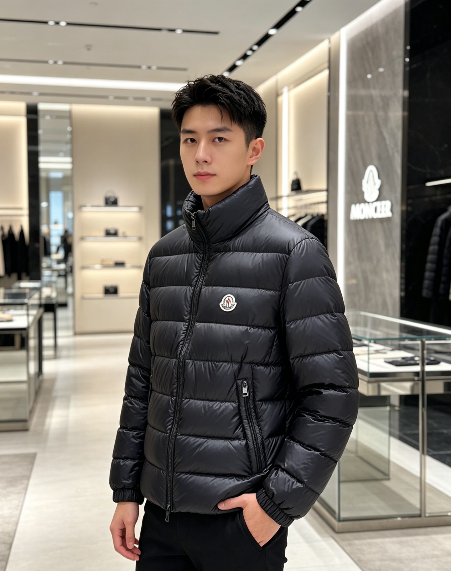 Moncler 蒙口 2026秋冬新款|男士立领轻薄羽绒服上新 蒙口经典横条轻羽绒,藏青/黑双色齐发 极简立领防风设计, Moncler 蒙口 2026秋冬新款|男士立领轻薄羽绒服上新 蒙口经典横条轻羽绒,藏青/黑双色齐发 极简立领防风设计,