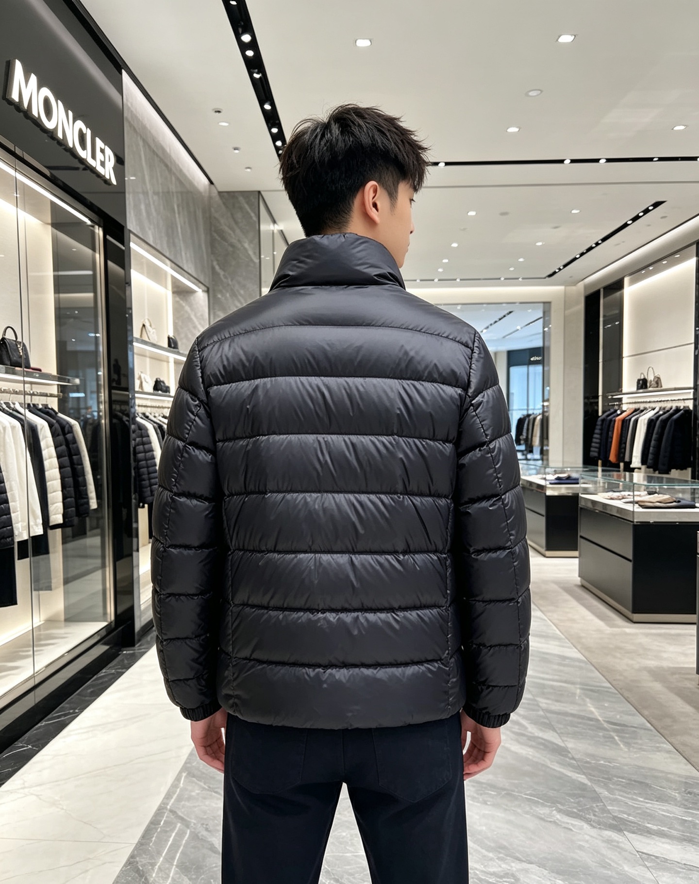 Moncler 蒙口 2026秋冬新款|男士立领轻薄羽绒服上新 蒙口经典横条轻羽绒,藏青/黑双色齐发 极简立领防风设计, Moncler 蒙口 2026秋冬新款|男士立领轻薄羽绒服上新 蒙口经典横条轻羽绒,藏青/黑双色齐发 极简立领防风设计,
