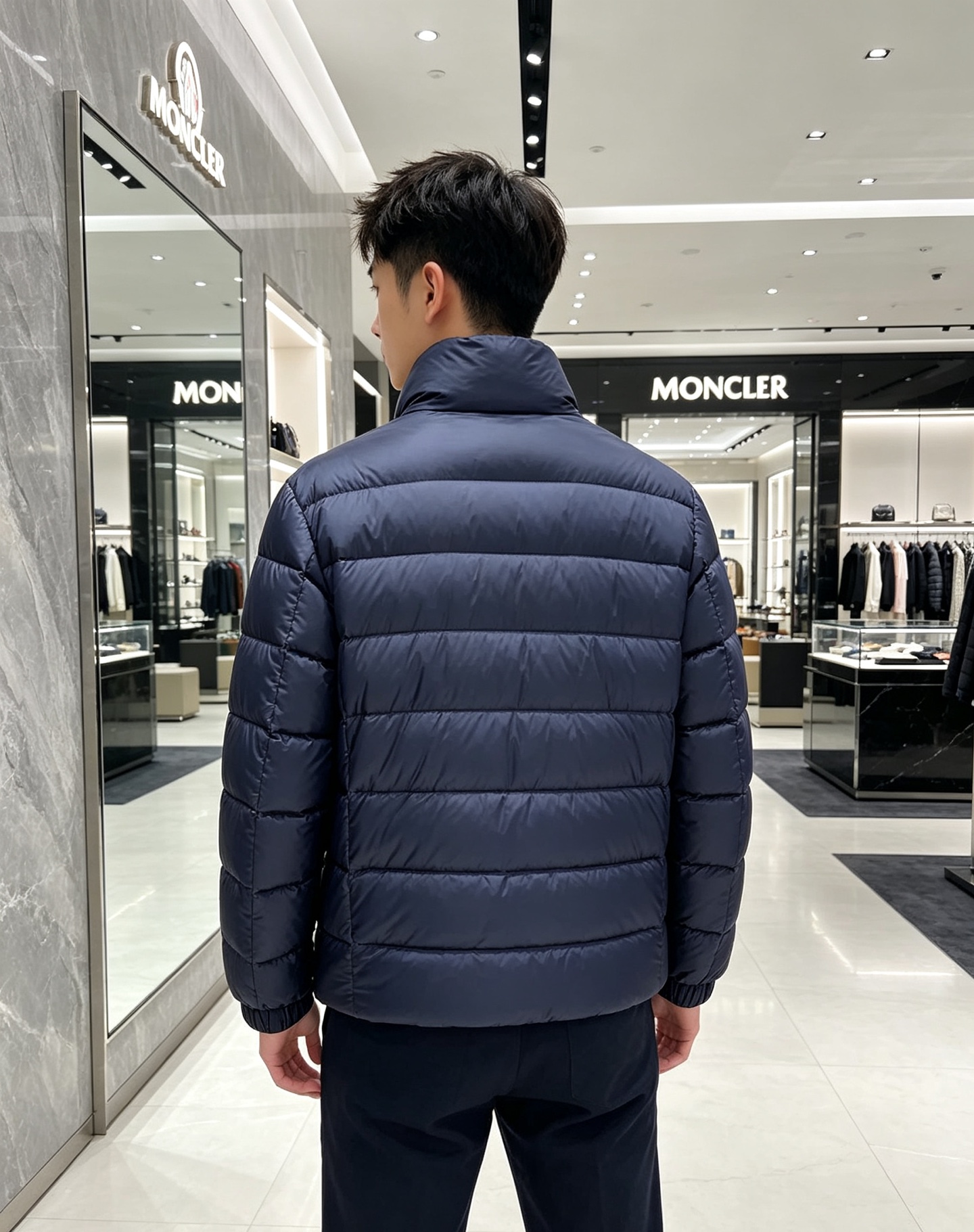 Moncler 蒙口 2026秋冬新款|男士立领轻薄羽绒服上新 蒙口经典横条轻羽绒,藏青/黑双色齐发 极简立领防风设计, Moncler 蒙口 2026秋冬新款|男士立领轻薄羽绒服上新 蒙口经典横条轻羽绒,藏青/黑双色齐发 极简立领防风设计,