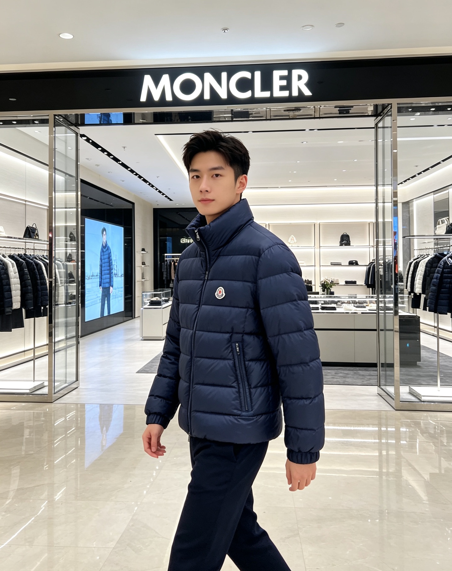 Moncler 蒙口 2026秋冬新款|男士立领轻薄羽绒服上新 蒙口经典横条轻羽绒,藏青/黑双色齐发 极简立领防风设计, Moncler 蒙口 2026秋冬新款|男士立领轻薄羽绒服上新 蒙口经典横条轻羽绒,藏青/黑双色齐发 极简立领防风设计,