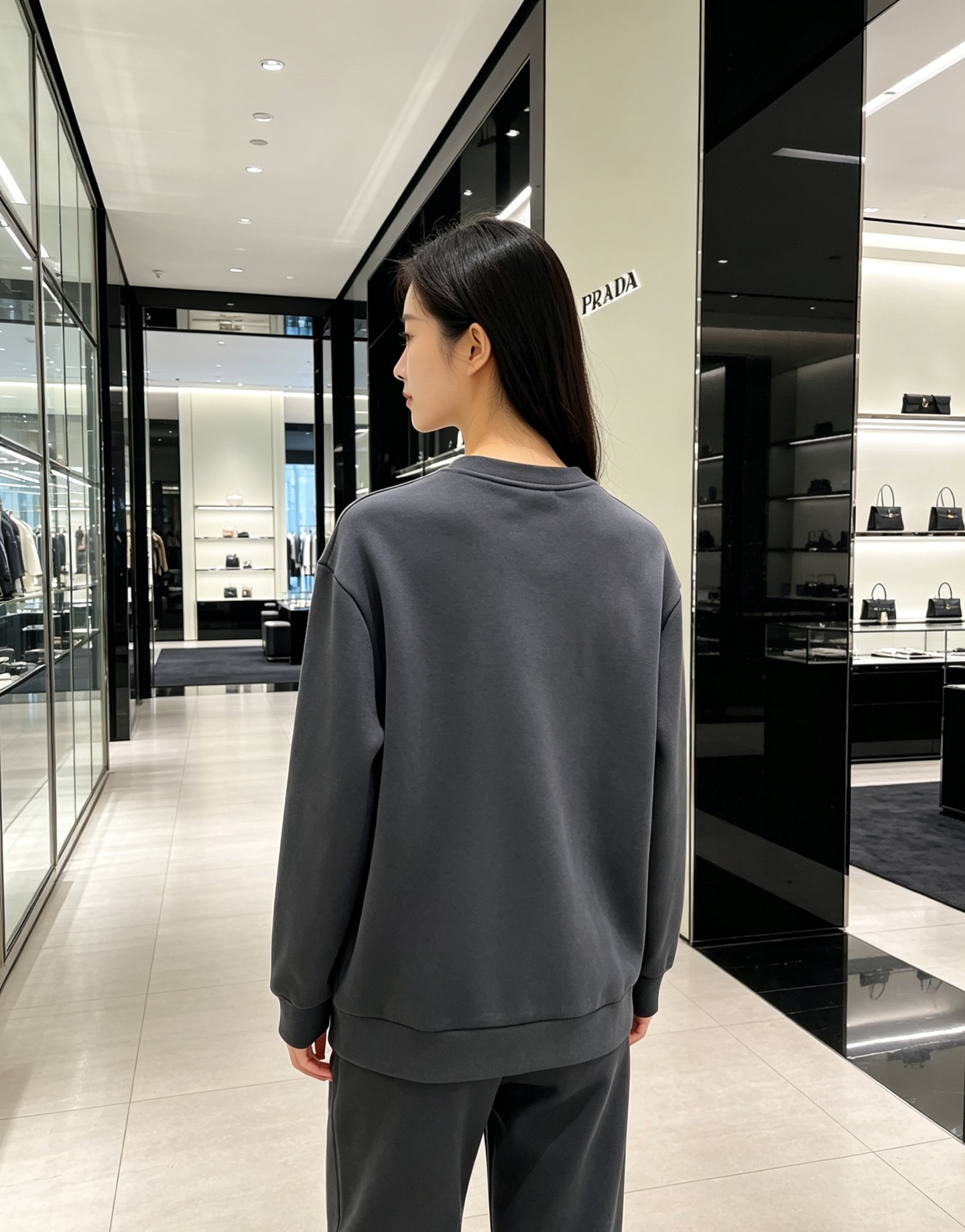 Prada 普拉达 2026秋冬新款休闲圆领空气层卫衣 标志性红色经典logo，辨识度高。采用空气层面料，柔软有型不易变