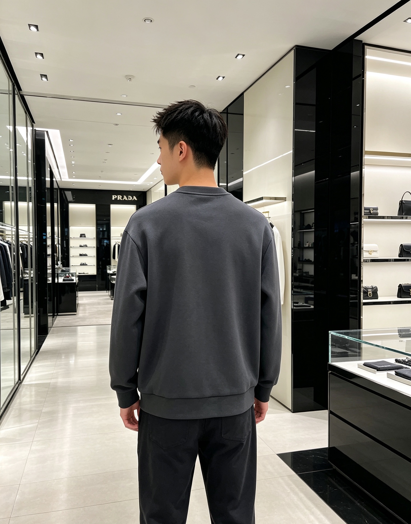 Prada 普拉达 2026秋冬新款休闲圆领空气层卫衣 标志性红色经典logo，辨识度高。采用空气层面料，柔软有型不易变