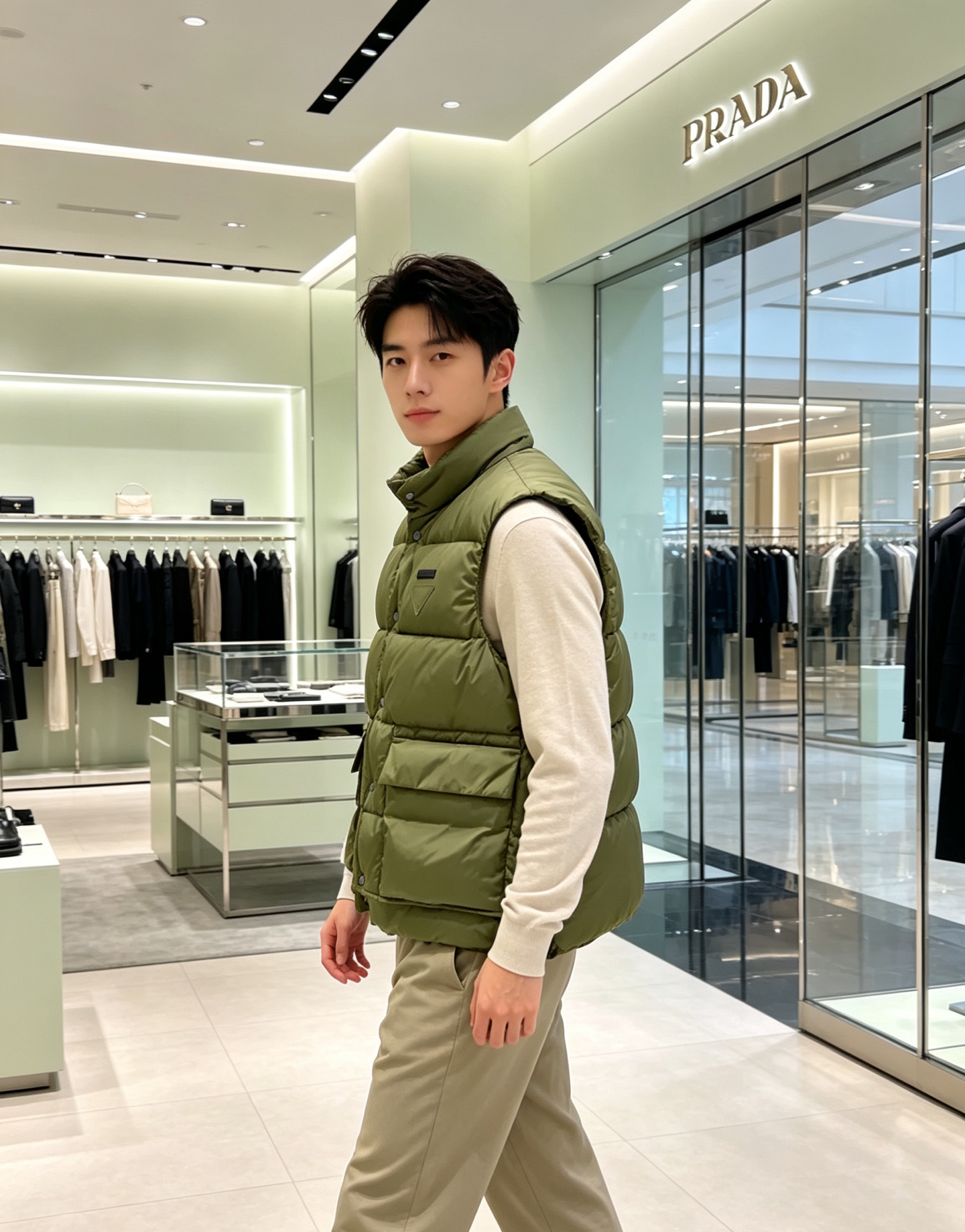 Prada 普拉达2026秋冬专柜同步新品发布，最新工装羽绒马甲出货，原版购入，无论面料及辅料，全部做到了1:1完美复刻