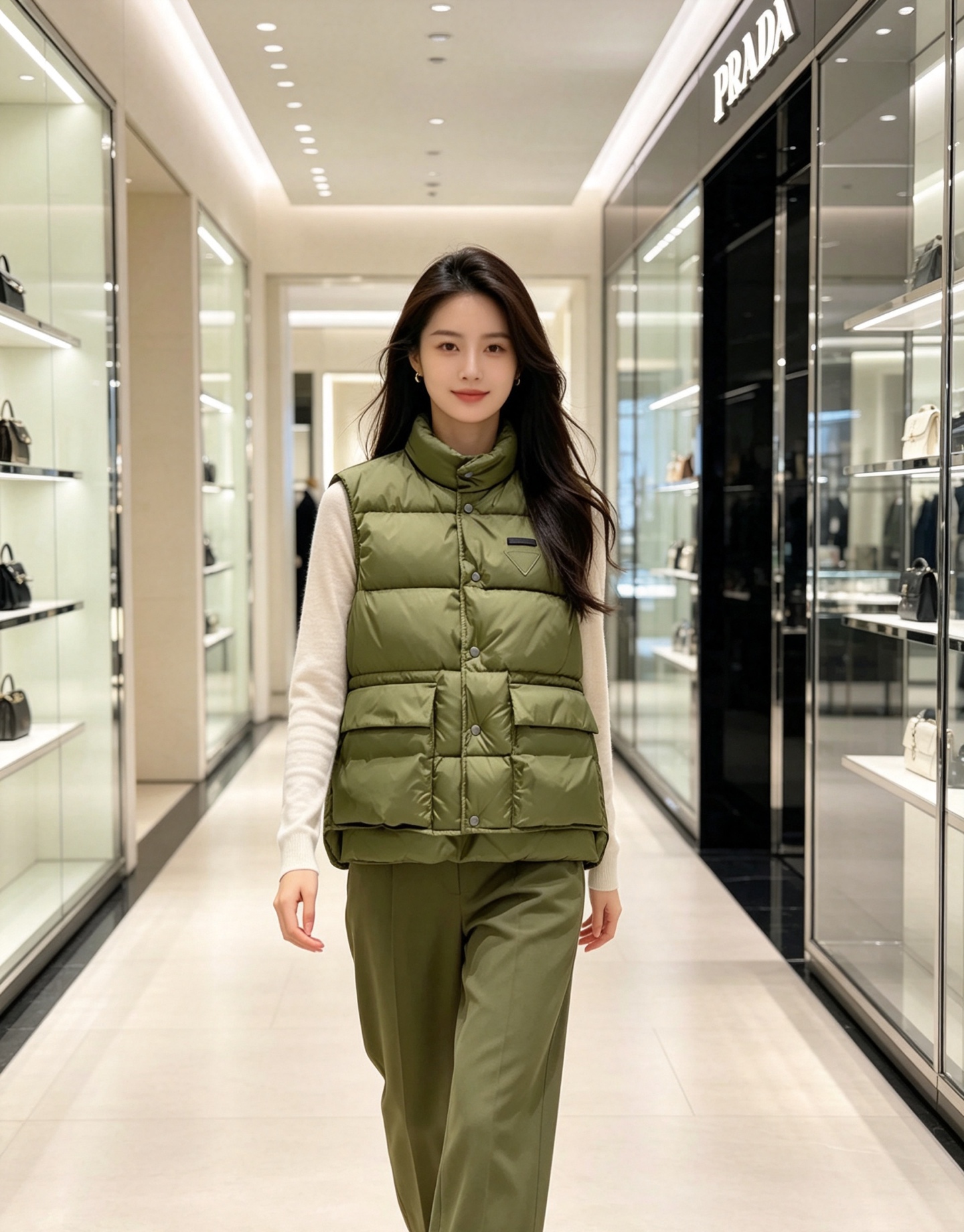 Prada 普拉达2026秋冬专柜同步新品发布，最新工装羽绒马甲出货，原版购入，无论面料及辅料，全部做到了1:1完美复刻