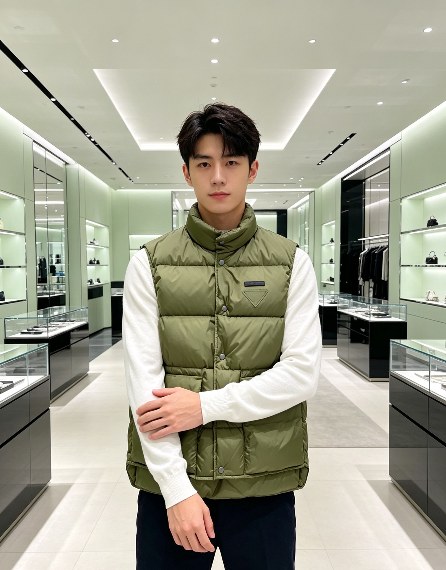 Prada 普拉达2026秋冬专柜同步新品发布，最新工装羽绒马甲出货，原版购入，无论面料及辅料，全部做到了1:1完美复刻