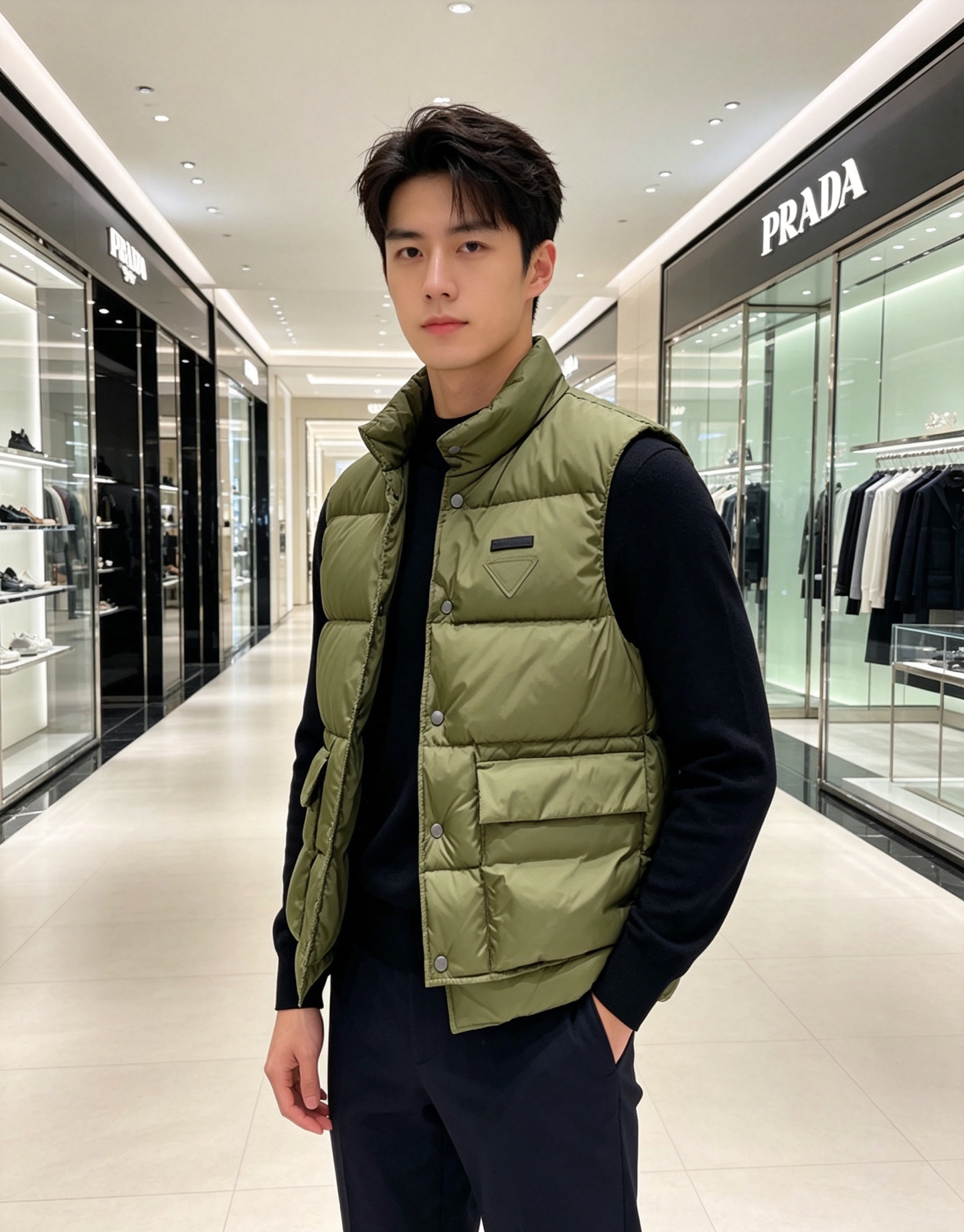 Prada 普拉达2026秋冬专柜同步新品发布，最新工装羽绒马甲出货，原版购入，无论面料及辅料，全部做到了1:1完美复刻