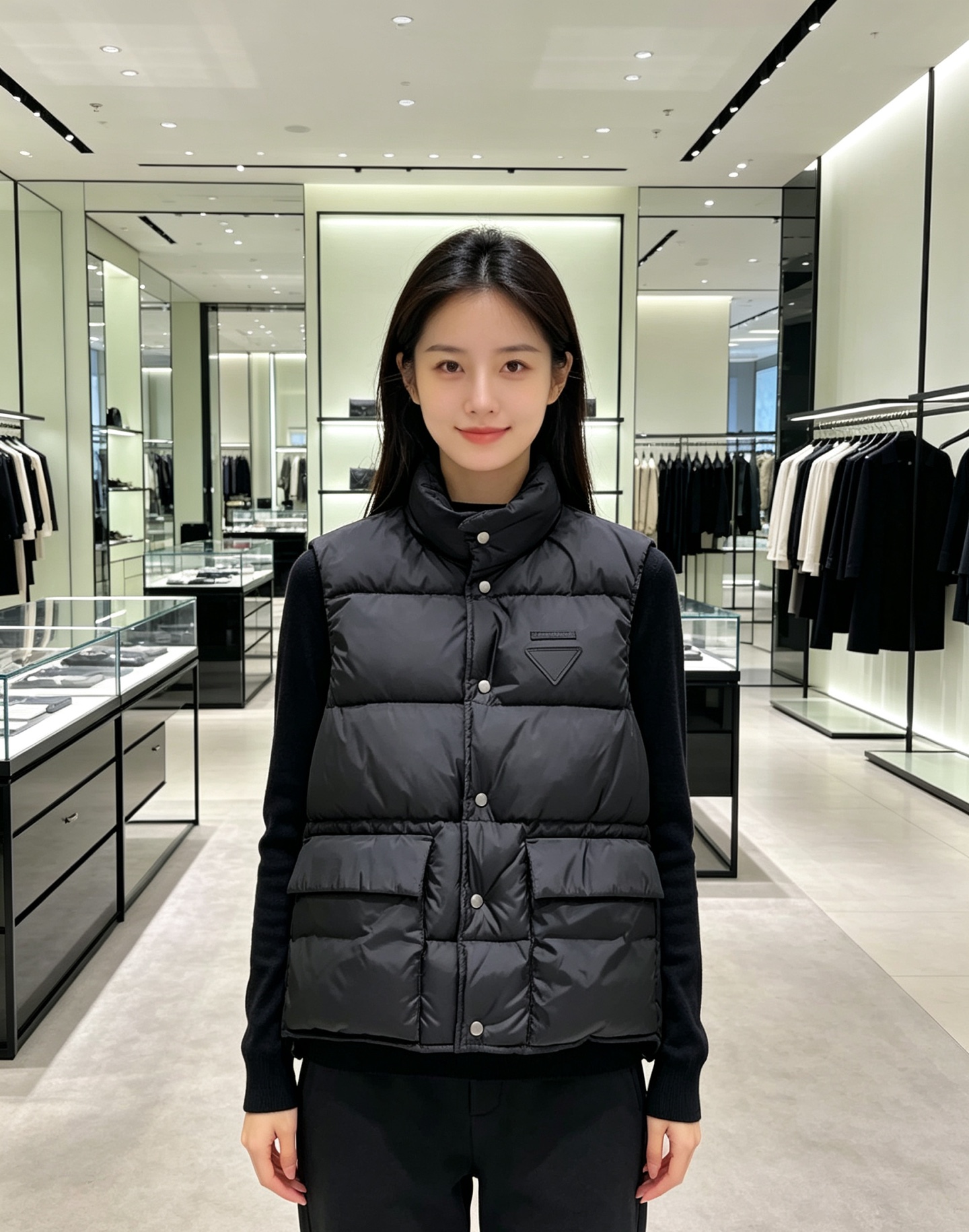 Prada 普拉达2026秋冬专柜同步新品发布，最新工装羽绒马甲出货，原版购入，无论面料及辅料，全部做到了1:1完美复刻