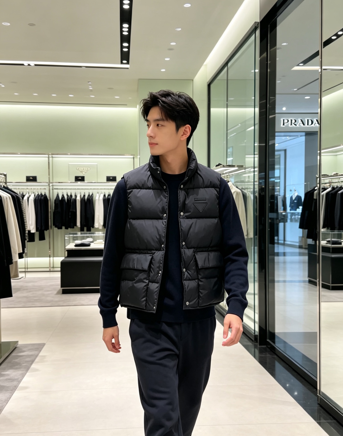 Prada 普拉达2026秋冬专柜同步新品发布，最新工装羽绒马甲出货，原版购入，无论面料及辅料，全部做到了1:1完美复刻