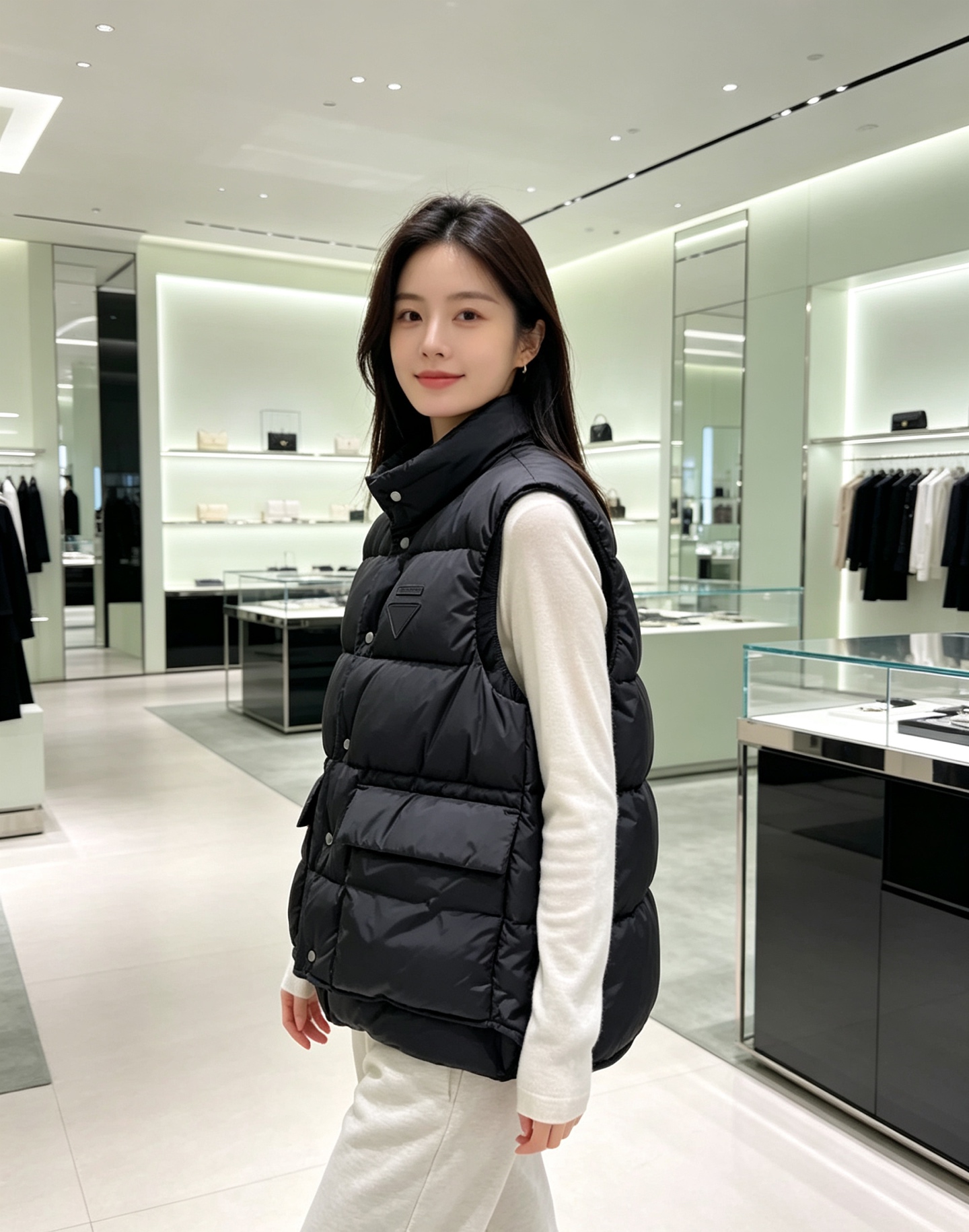 Prada 普拉达2026秋冬专柜同步新品发布，最新工装羽绒马甲出货，原版购入，无论面料及辅料，全部做到了1:1完美复刻