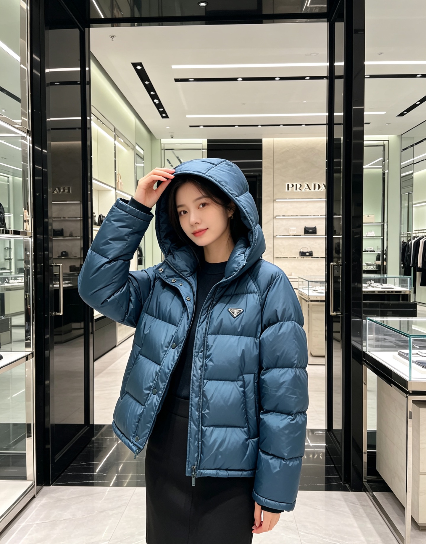 Prada&普拉达FW2026秋冬新款羽绒服。柜子在售款，一件难求。采用定制防风防雨面料，抗皱立挺有型，软糯亲肤，上身舒
