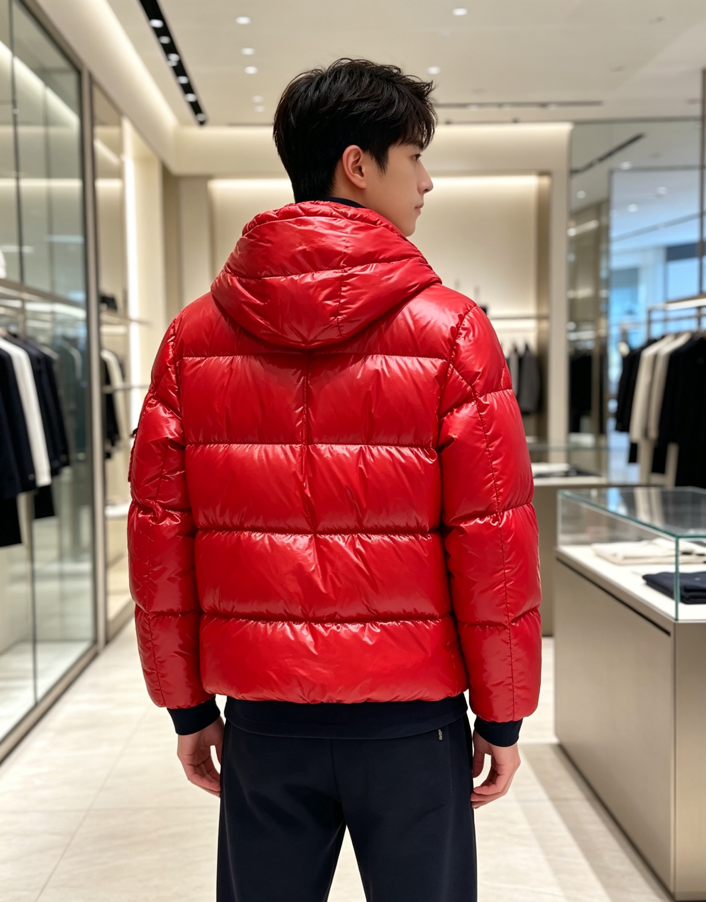 Moncler 蒙口2026秋冬新品发布，蒙口最新款亮光羽绒出货，柜上同步，面料及辅料全部订制，帽子可脱卸，面料涂层有股