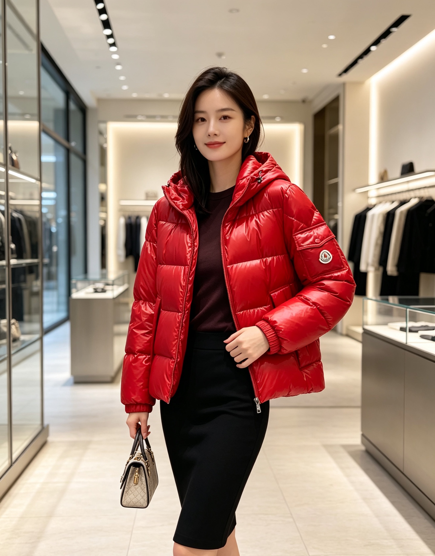 Moncler 蒙口2026秋冬新品发布，蒙口最新款亮光羽绒出货，柜上同步，面料及辅料全部订制，帽子可脱卸，面料涂层有股