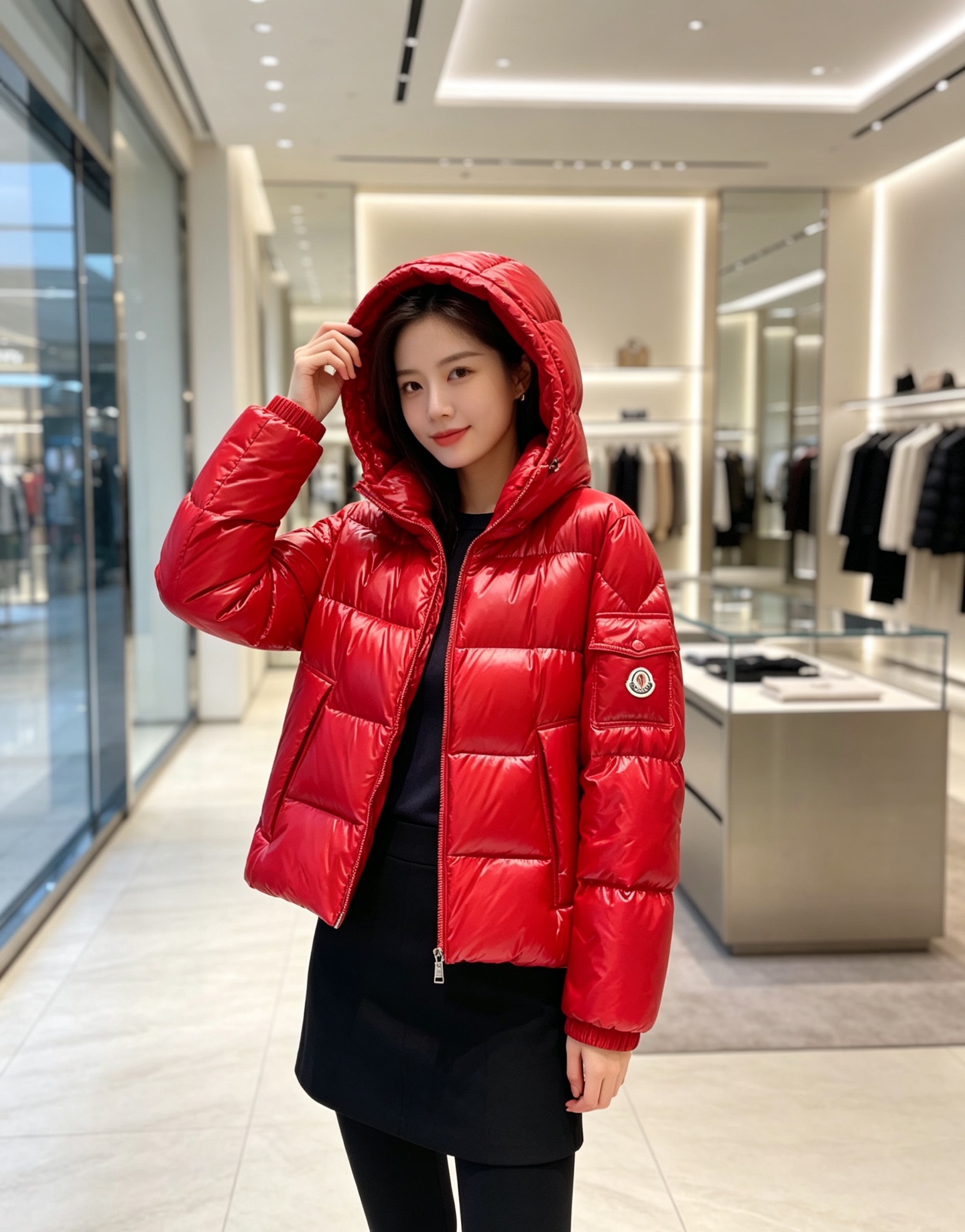 Moncler 蒙口2026秋冬新品发布，蒙口最新款亮光羽绒出货，柜上同步，面料及辅料全部订制，帽子可脱卸，面料涂层有股