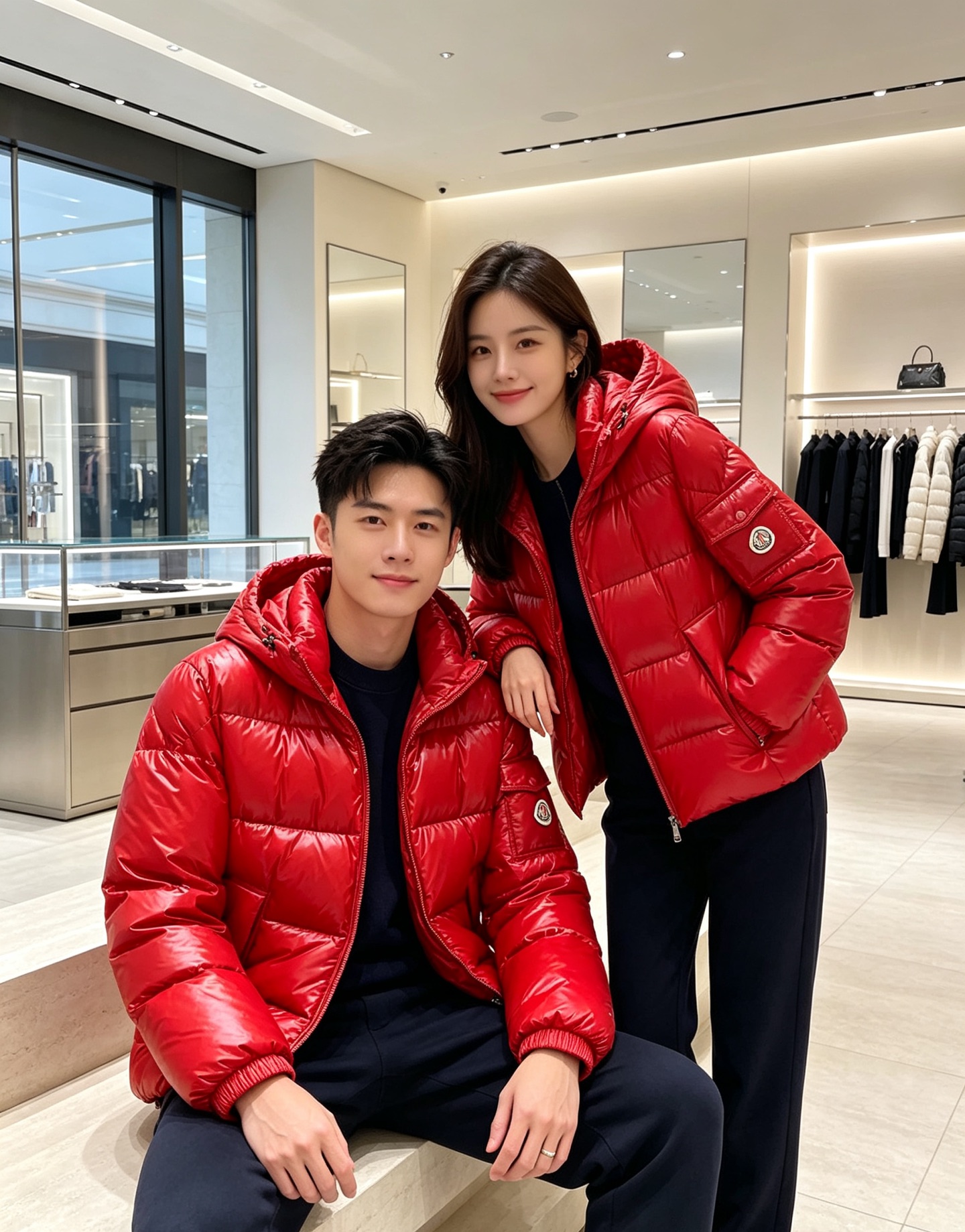 Moncler 蒙口2026秋冬新品发布，蒙口最新款亮光羽绒出货，柜上同步，面料及辅料全部订制，帽子可脱卸，面料涂层有股