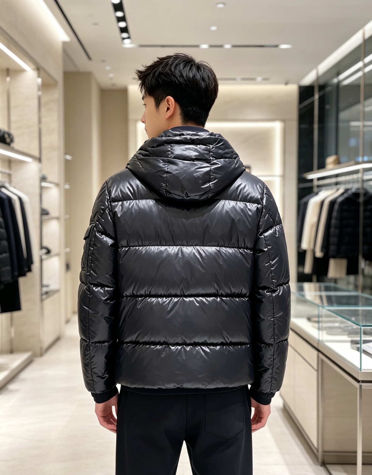Moncler 蒙口2026秋冬新品发布，蒙口最新款亮光羽绒出货，柜上同步，面料及辅料全部订制，帽子可脱卸，面料涂层有股