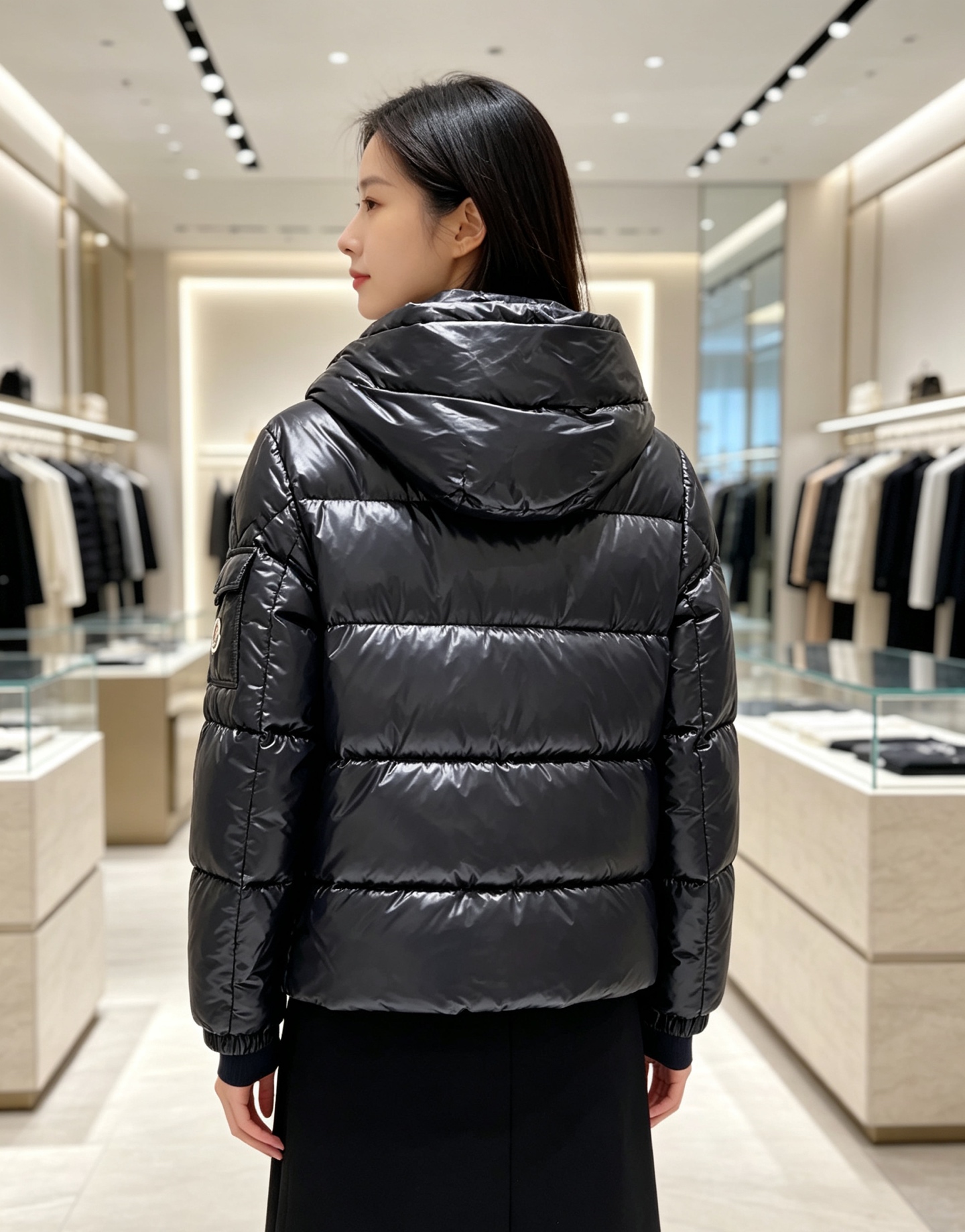 Moncler 蒙口2026秋冬新品发布，蒙口最新款亮光羽绒出货，柜上同步，面料及辅料全部订制，帽子可脱卸，面料涂层有股
