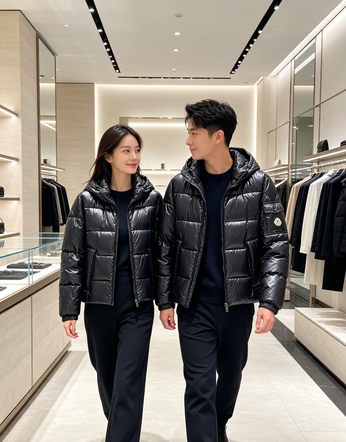 Moncler 蒙口2026秋冬新品发布，蒙口最新款亮光羽绒出货，柜上同步，面料及辅料全部订制，帽子可脱卸，面料涂层有股