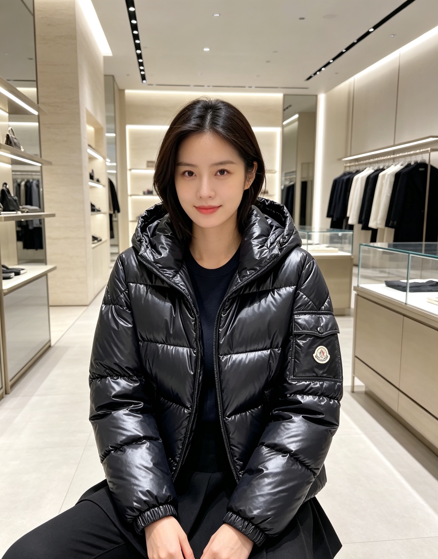 Moncler 蒙口2026秋冬新品发布，蒙口最新款亮光羽绒出货，柜上同步，面料及辅料全部订制，帽子可脱卸，面料涂层有股