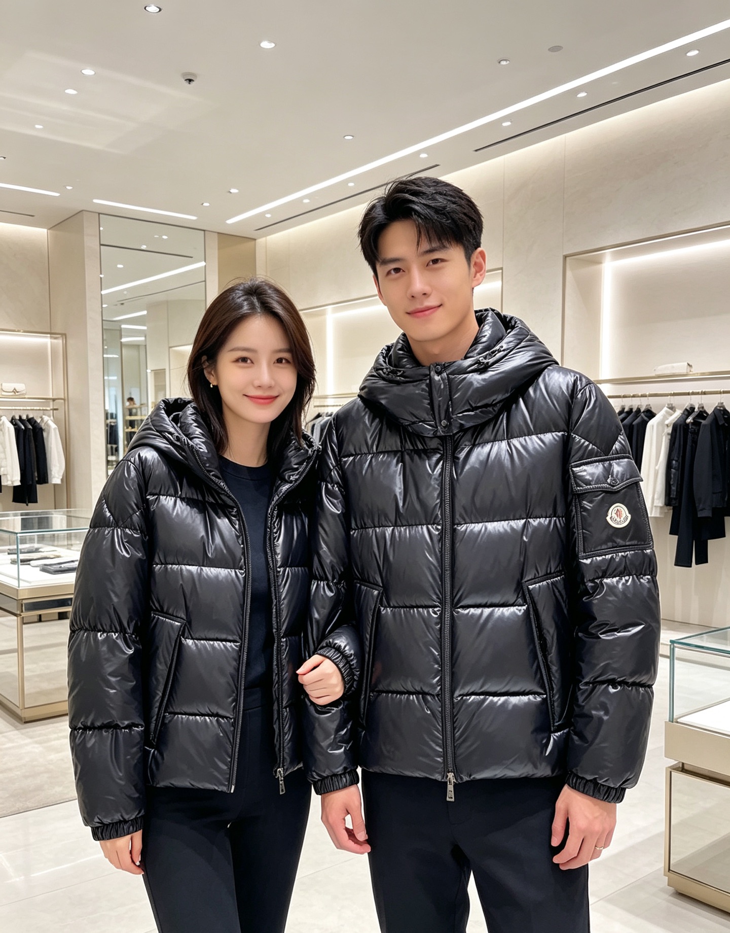 Moncler 蒙口2026秋冬新品发布，蒙口最新款亮光羽绒出货，柜上同步，面料及辅料全部订制，帽子可脱卸，面料涂层有股