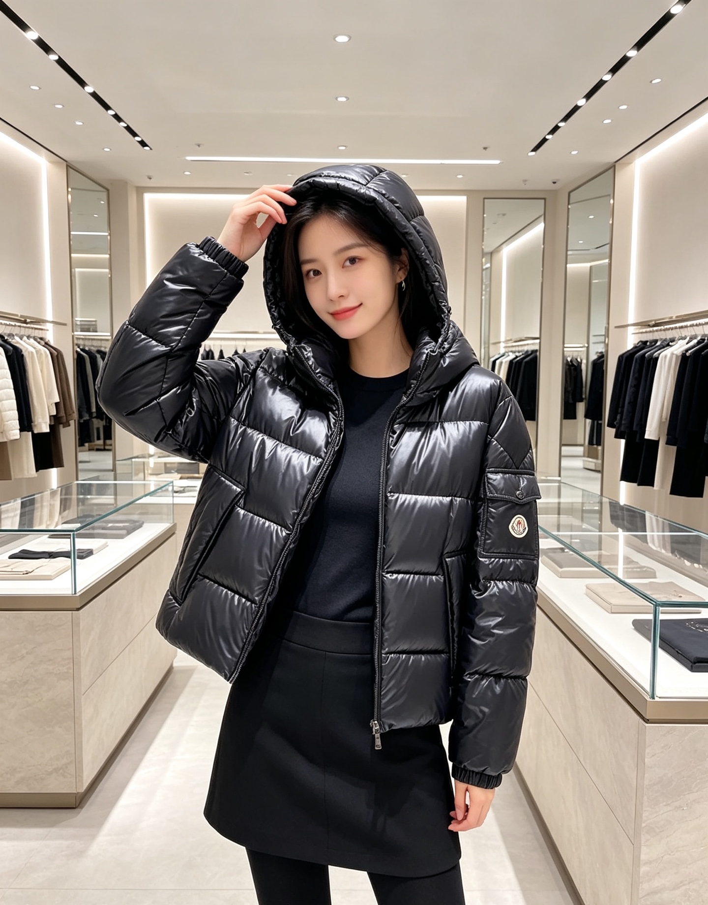 Moncler 蒙口2026秋冬新品发布，蒙口最新款亮光羽绒出货，柜上同步，面料及辅料全部订制，帽子可脱卸，面料涂层有股