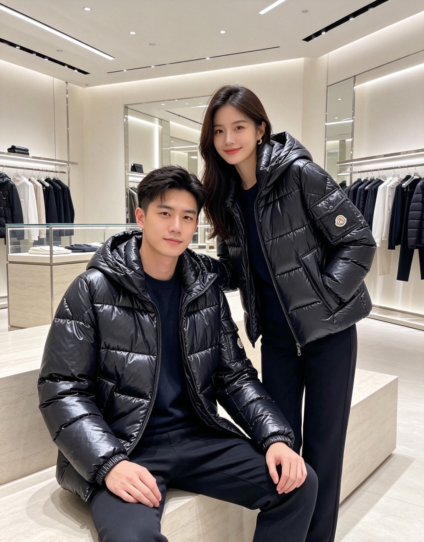 Moncler 蒙口2026秋冬新品发布，蒙口最新款亮光羽绒出货，柜上同步，面料及辅料全部订制，帽子可脱卸，面料涂层有股