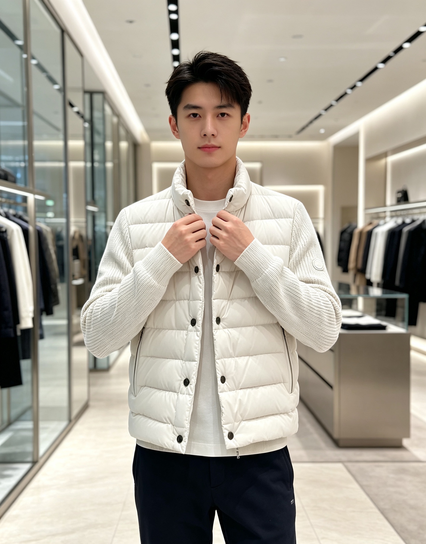 Moncler 蒙口 2026年秋冬新款羽绒服，针织拼接羽绒服采用新国标95白鸭绒，秋冬新品内搭神器！在国内羽绒黑色都是