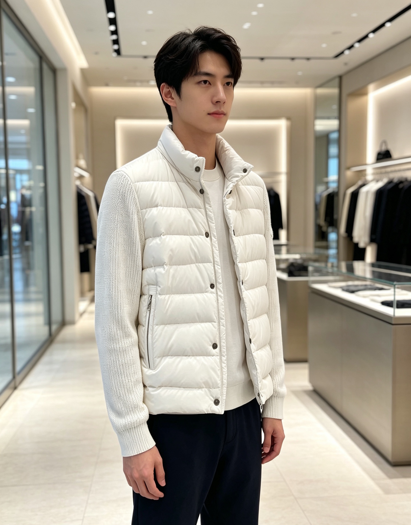 Moncler 蒙口 2026年秋冬新款羽绒服，针织拼接羽绒服采用新国标95白鸭绒，秋冬新品内搭神器！在国内羽绒黑色都是