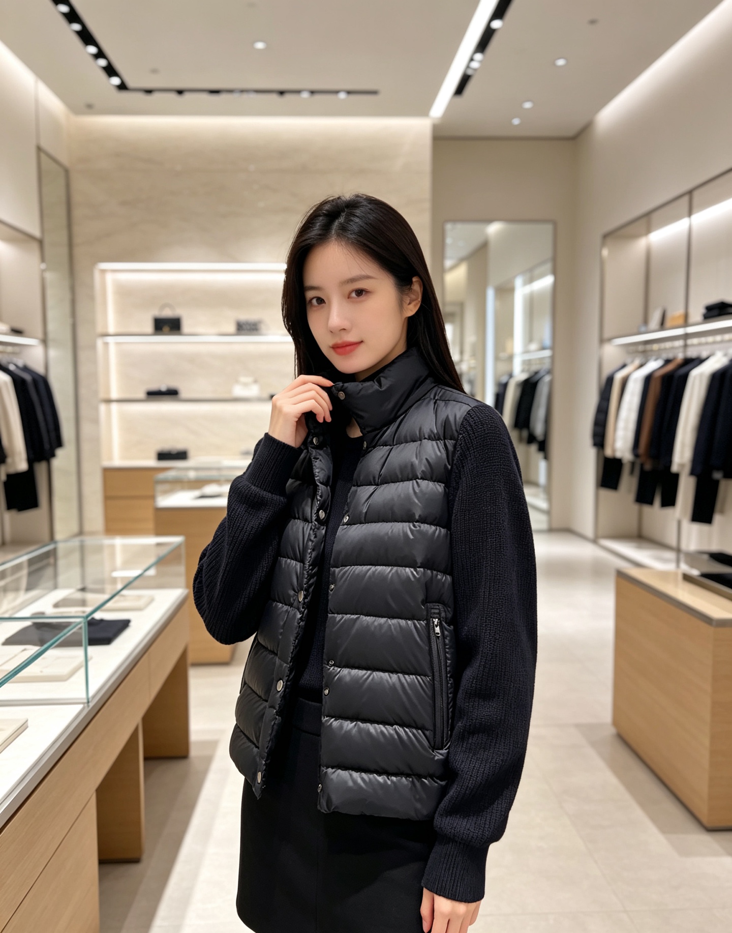 Moncler 蒙口 2026年秋冬新款羽绒服，针织拼接羽绒服采用新国标95白鸭绒，秋冬新品内搭神器！在国内羽绒黑色都是