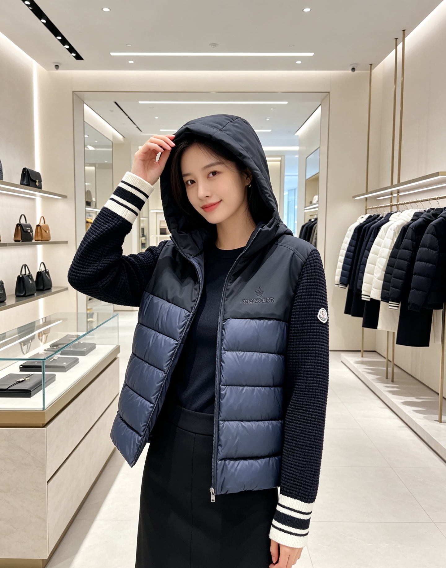 Moncler 蒙口 2026年秋冬新款羽绒服,针织连帽拼接羽绒服采用新国标95白鸭绒,秋冬新品内搭神器!在国内羽绒黑色 Moncler 蒙口 2026年秋冬新款羽绒服,针织连帽拼接羽绒服采用新国标95白鸭绒,秋冬新品内搭神器!在国内羽绒黑色