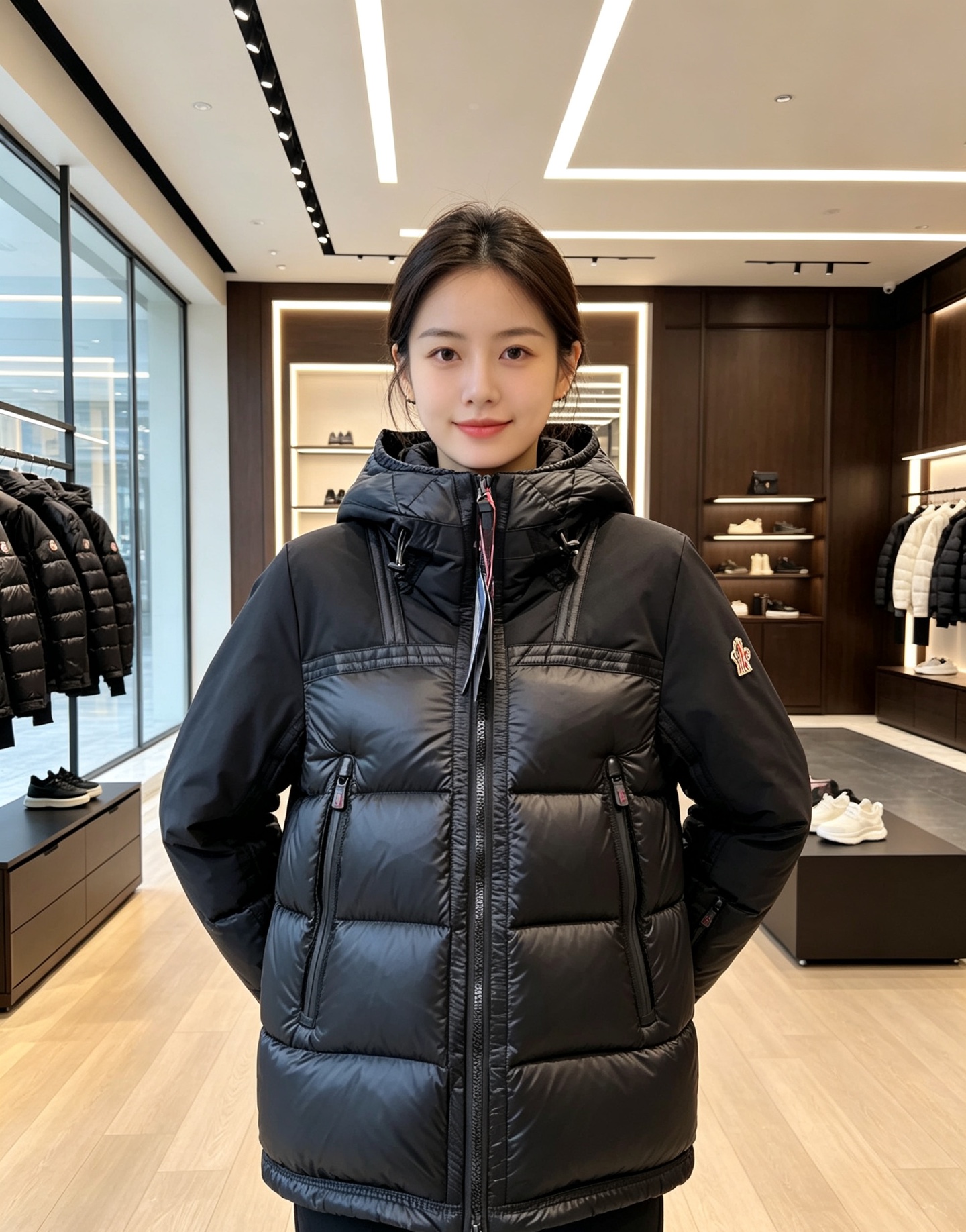 特级羽绒⬆️ Moncler Grenoble男士Morgins羊毛皮拼接里羽绒服.高端单品.原版购入开发.对版面料.原