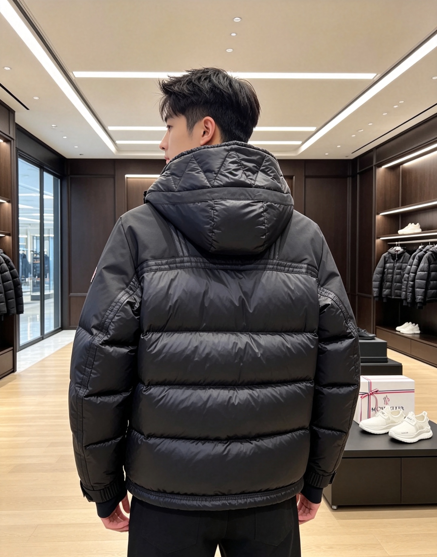 特级羽绒⬆️ Moncler Grenoble男士Morgins羊毛皮拼接里羽绒服.高端单品.原版购入开发.对版面料.原