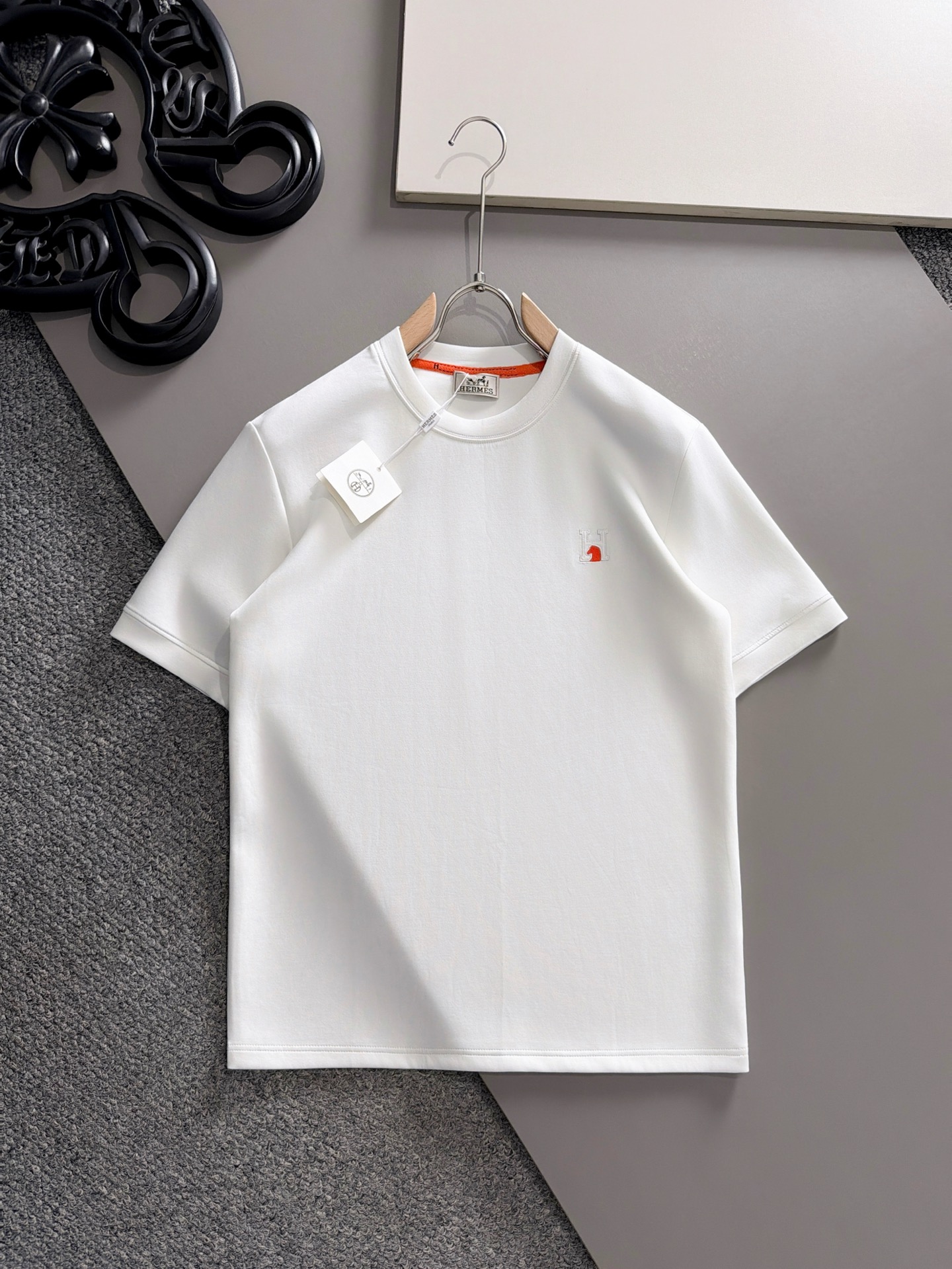 Hermes White Small Logo T-Shirt