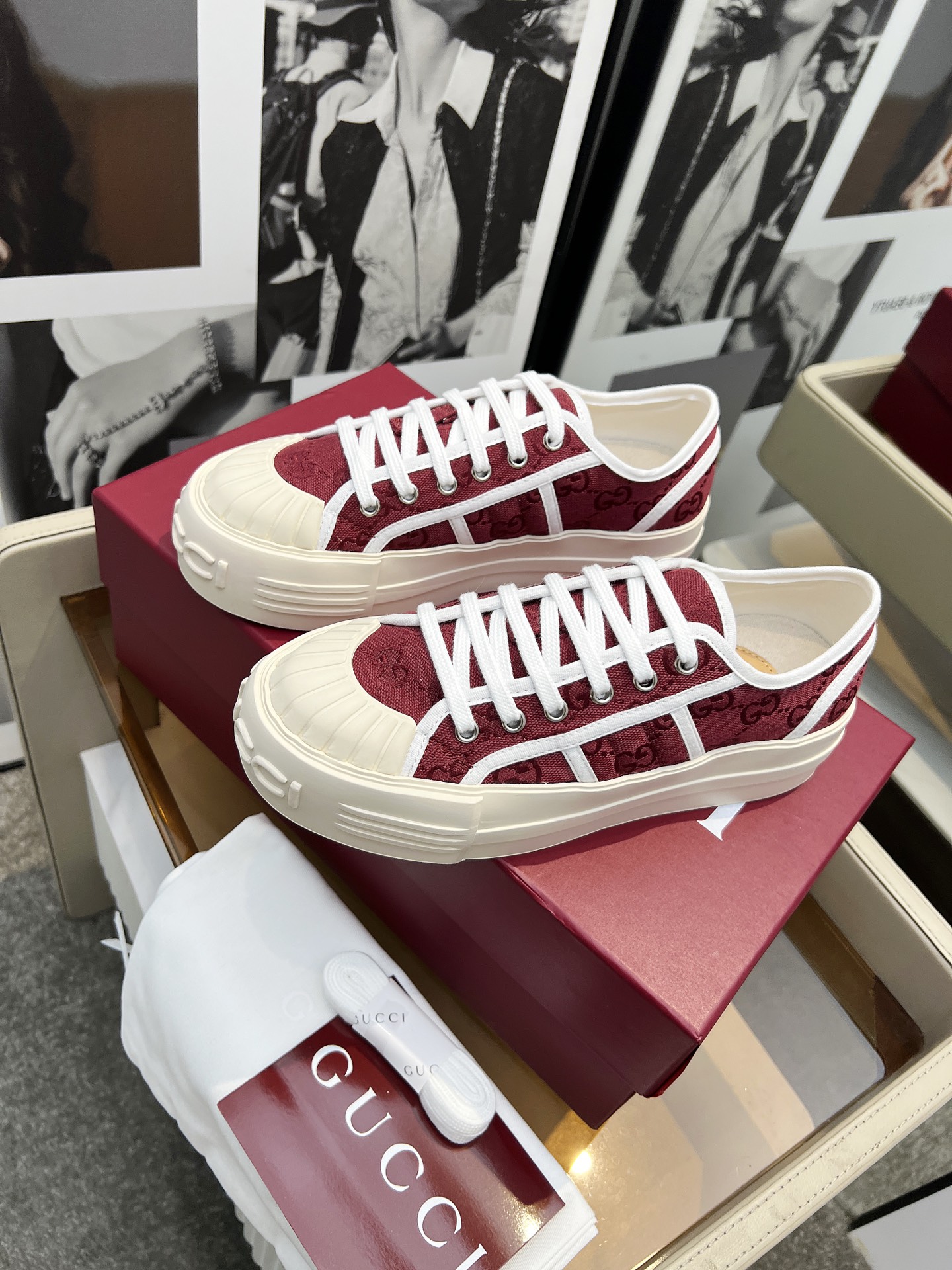 【Steps viento cómodo como las nubes】 Gucci zapatos de tela de suela gruesa liderando el nuevo estilo