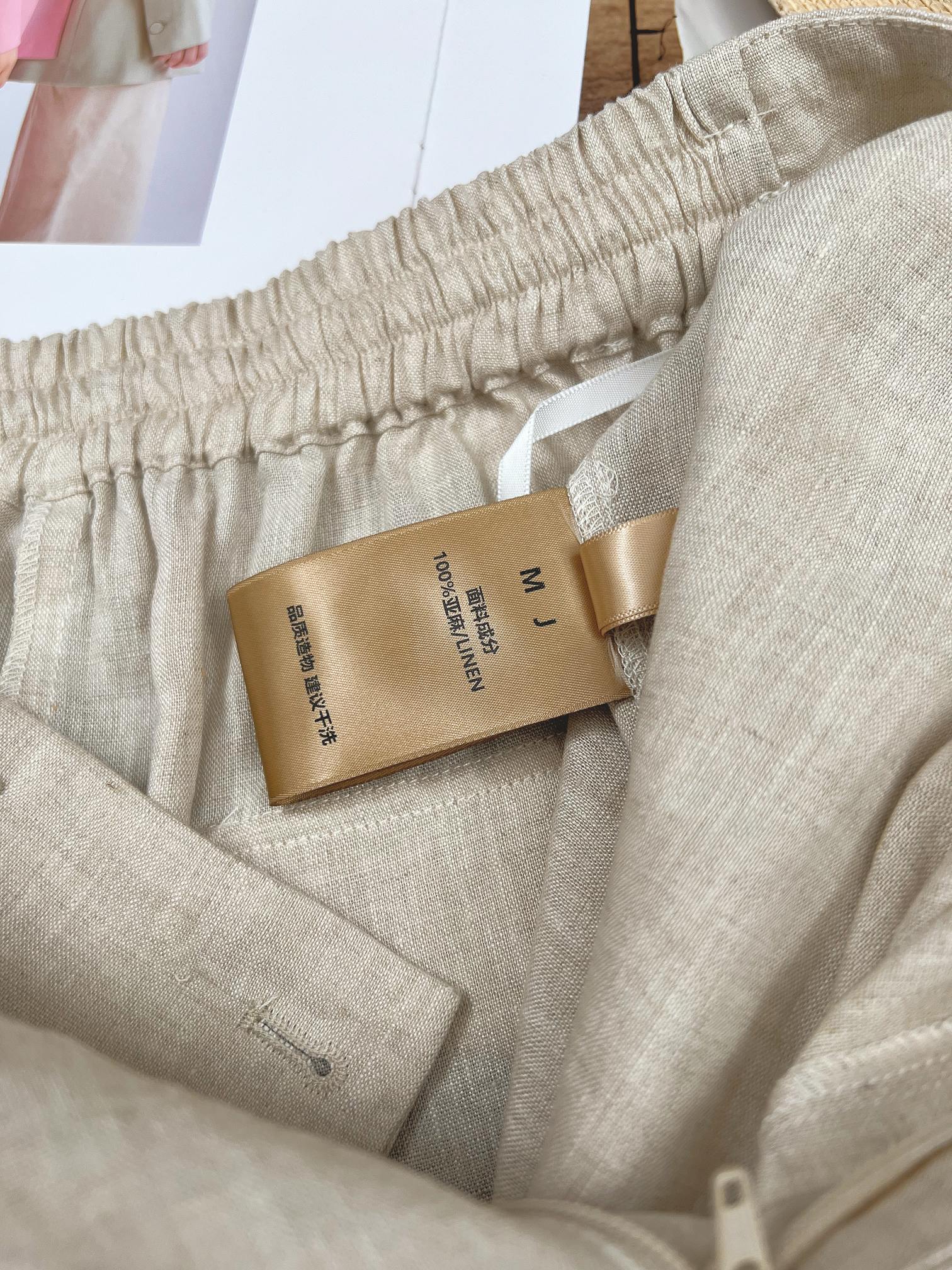 High-end Quality Female Clothes Packed with Linen Lavender Liner Tow Pants - 图片 9