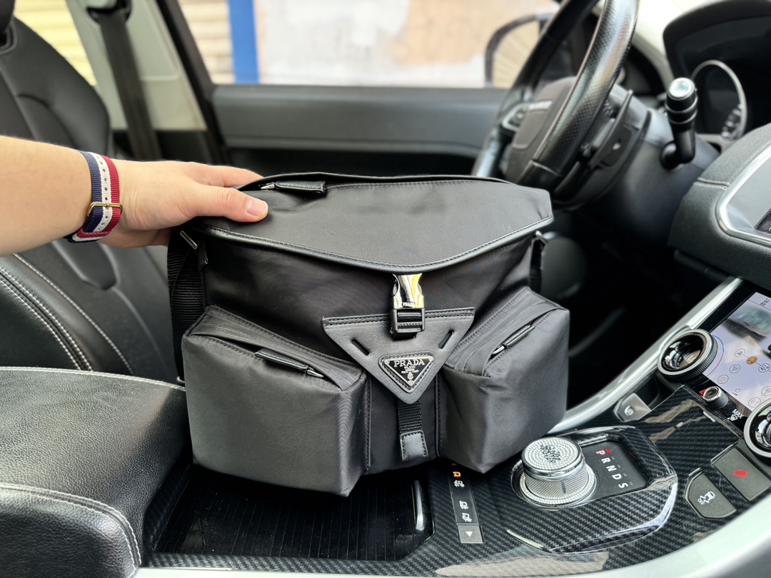Prada Backpack Crossbody & Shoulder Bags Messenger Bags Black Unisex Nylon
