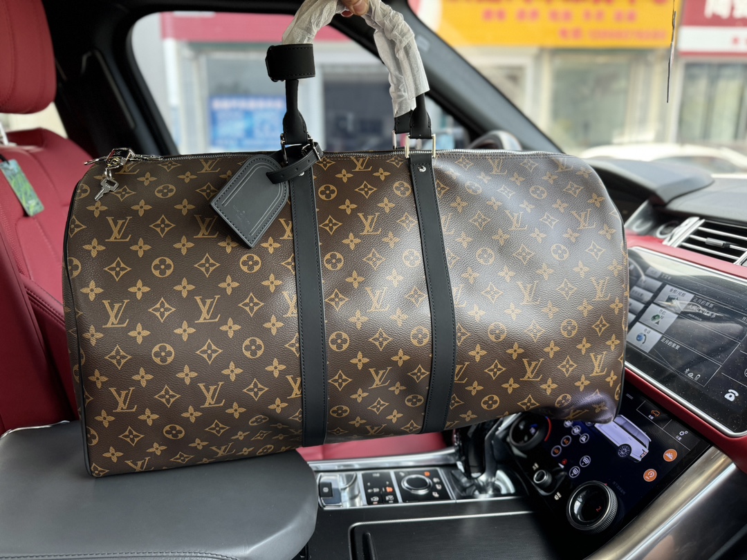 Louis Vuitton LV Keepall Verkauf
 Taschen Reisetaschen Großhandel China
 Schwarz Männer Monogram Eclipse Leinwand Rindsleder M56714