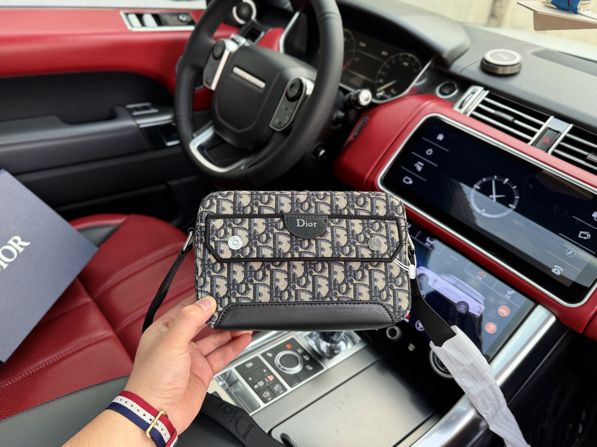 Dior Oblique navy/beige 21x14x7cm crossbody everyday