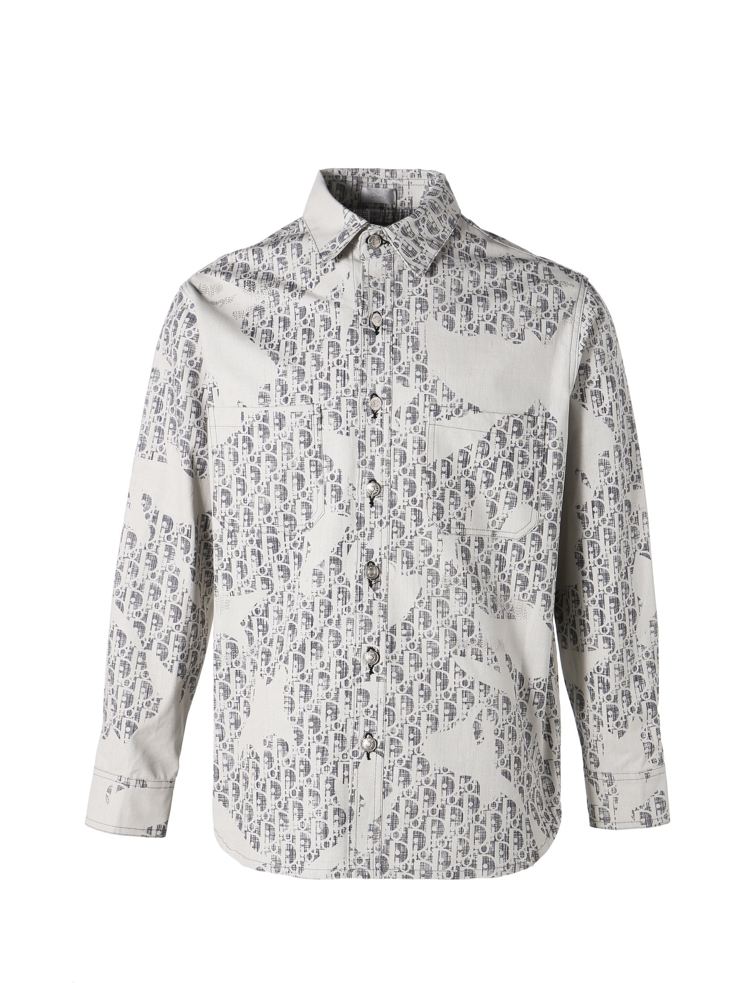 Japanese-Inspired Oblique Print Jacket in Black and White Cotton Cowboy Cloth - 图片 1
