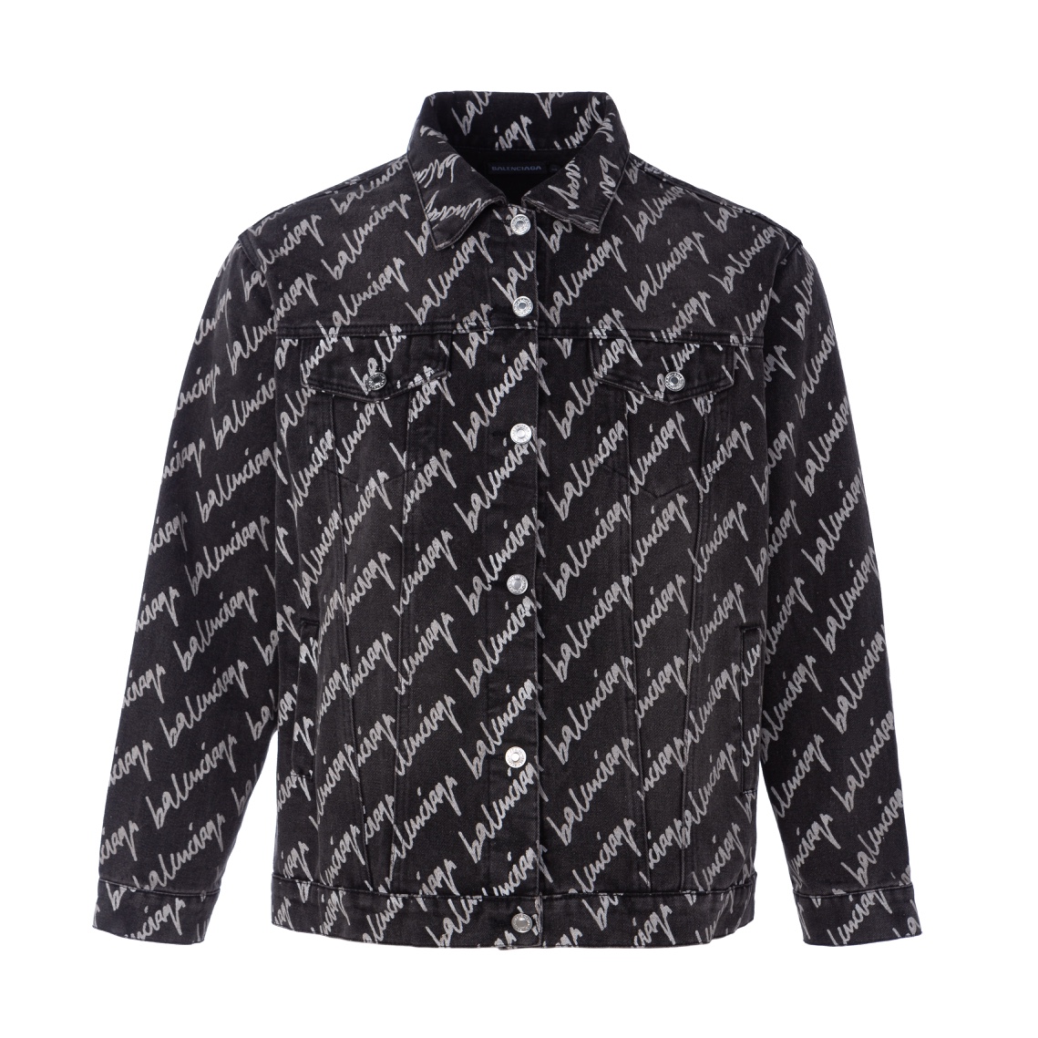 Balenciaga Clothing Coats & Jackets Black Blue White Printing Cotton Spandex Spring/Fall Collection