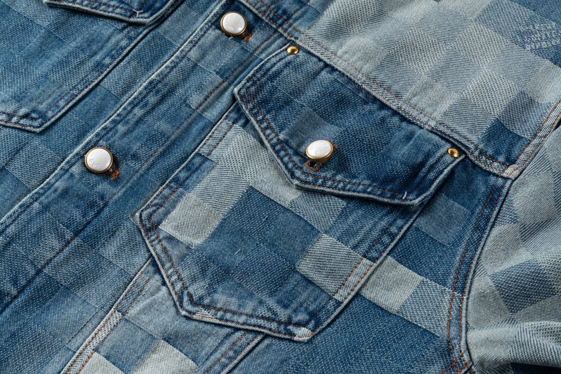 Louis Vuitton/路易威登24ss 马赛克棋盘格牛仔外套