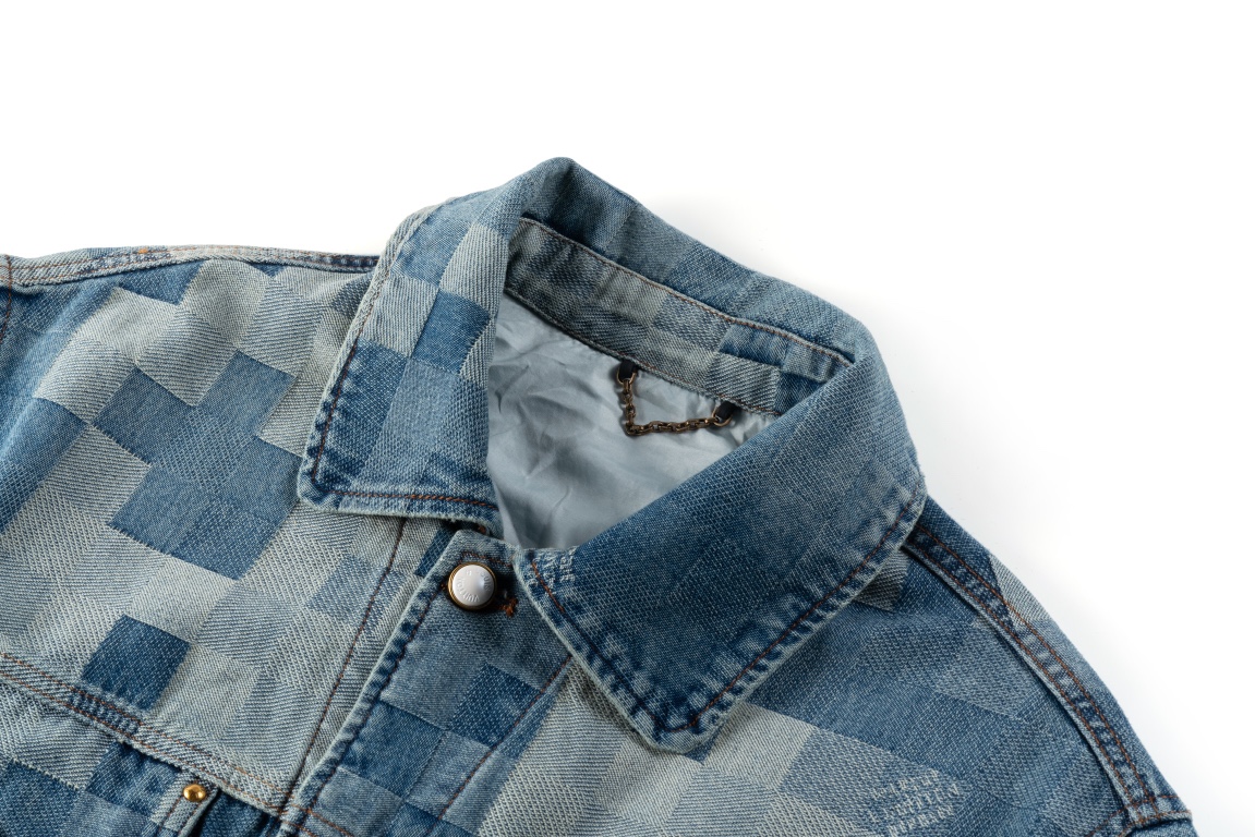 Louis Vuitton/路易威登24ss 马赛克棋盘格牛仔外套