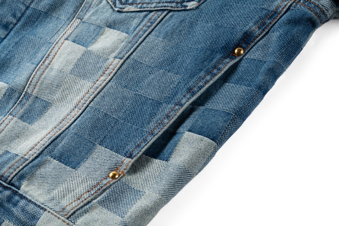 Louis Vuitton/路易威登24ss 马赛克棋盘格牛仔外套