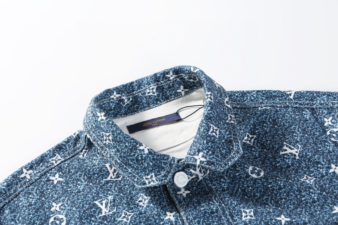 Louis Vuitton/路易威登24ss满印星空渐变牛仔外套白灰渐变